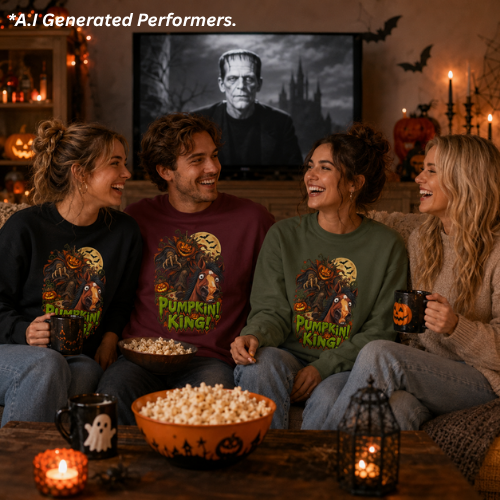 Pumpkin King! Spooky Horse Halloween Sweatshirt Funny Haunted Pony Crewneck