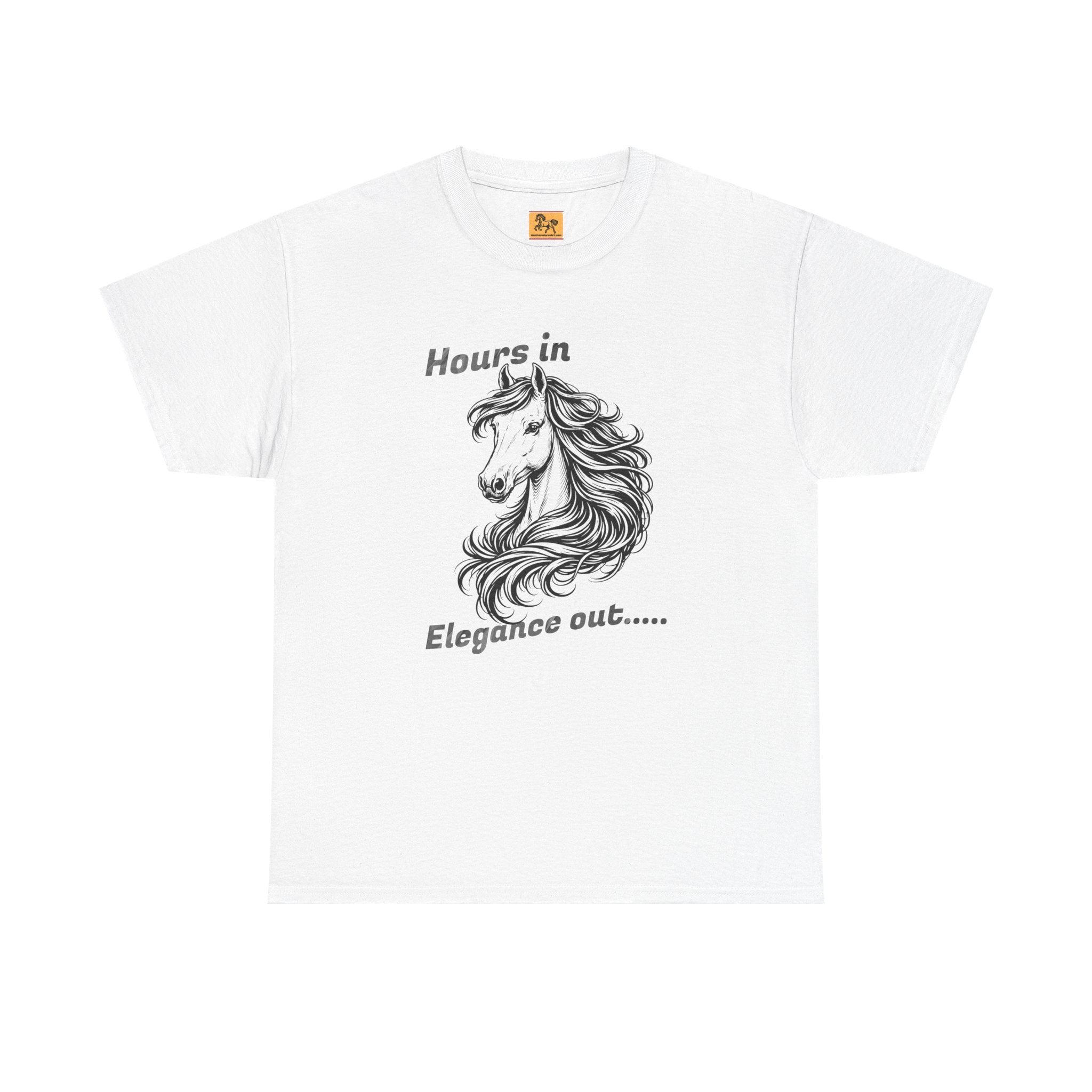 Hours in Elegance Out Equestrian T-Shirt Elegant Horse Training & Dressage Graphic Tee