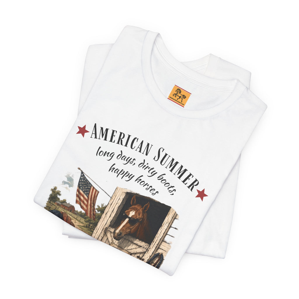 Horse Life American Summer T-Shirt | Rustic Equestrian Vintage Tee