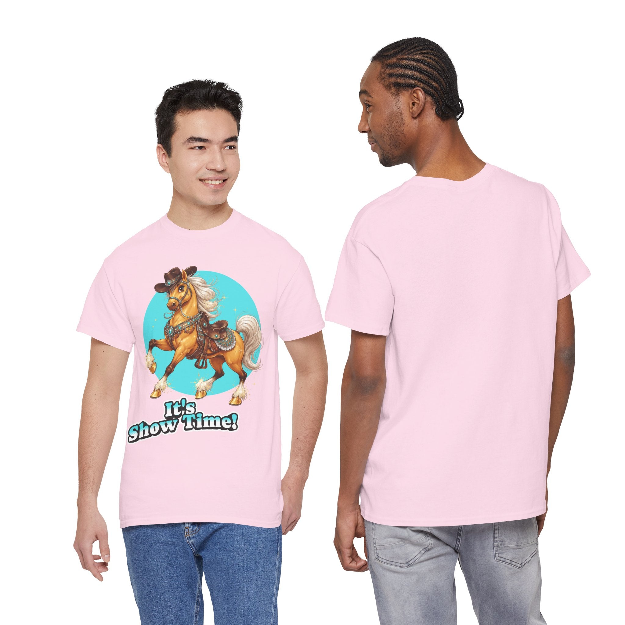 "It's Show Time!" Equestrian T-Shirt | Large Logo Horse Fun Graphic Tee