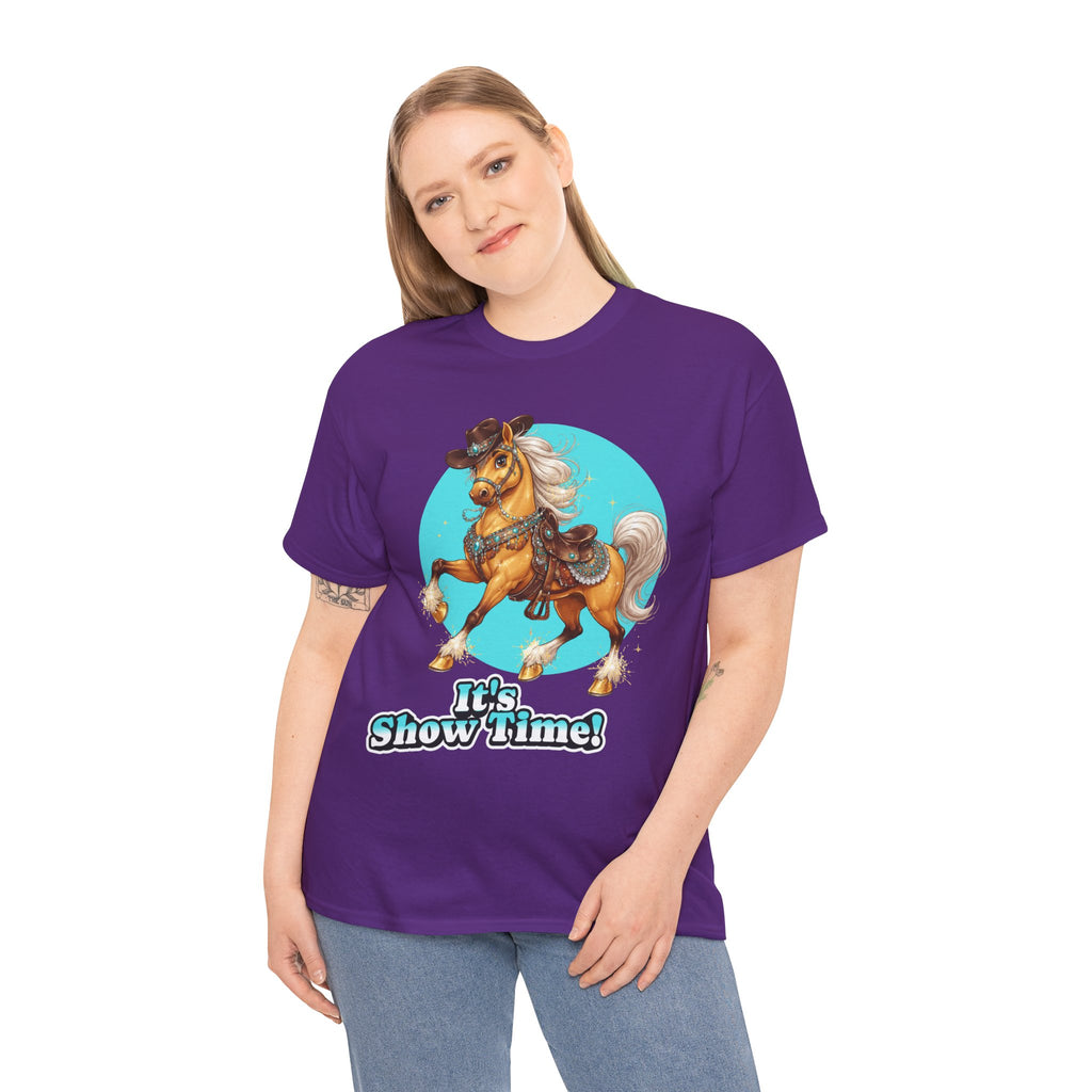 "It's Show Time!" Equestrian T-Shirt | Large Logo Horse Fun Graphic Tee