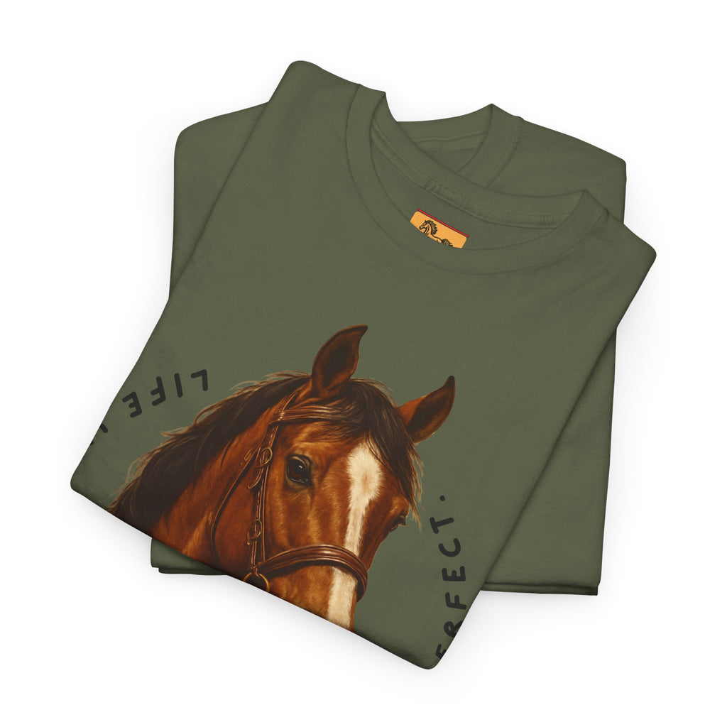 "Life with Horses Isn't Always Picture Perfect" Graphic Tee | Funny Equestrian T-Shirt
