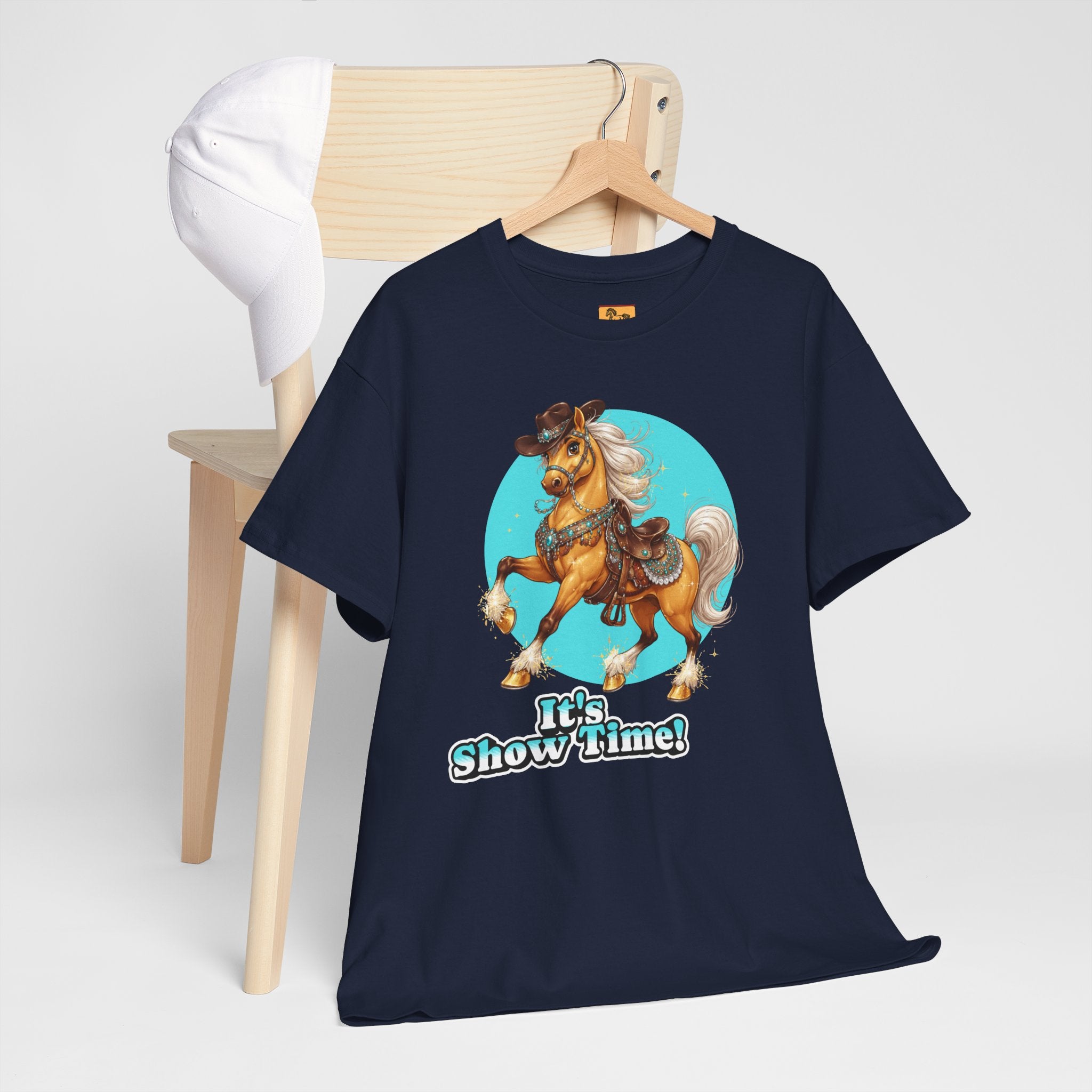 "It's Show Time!" Equestrian T-Shirt Large Logo Horse Fun Graphic Tee
