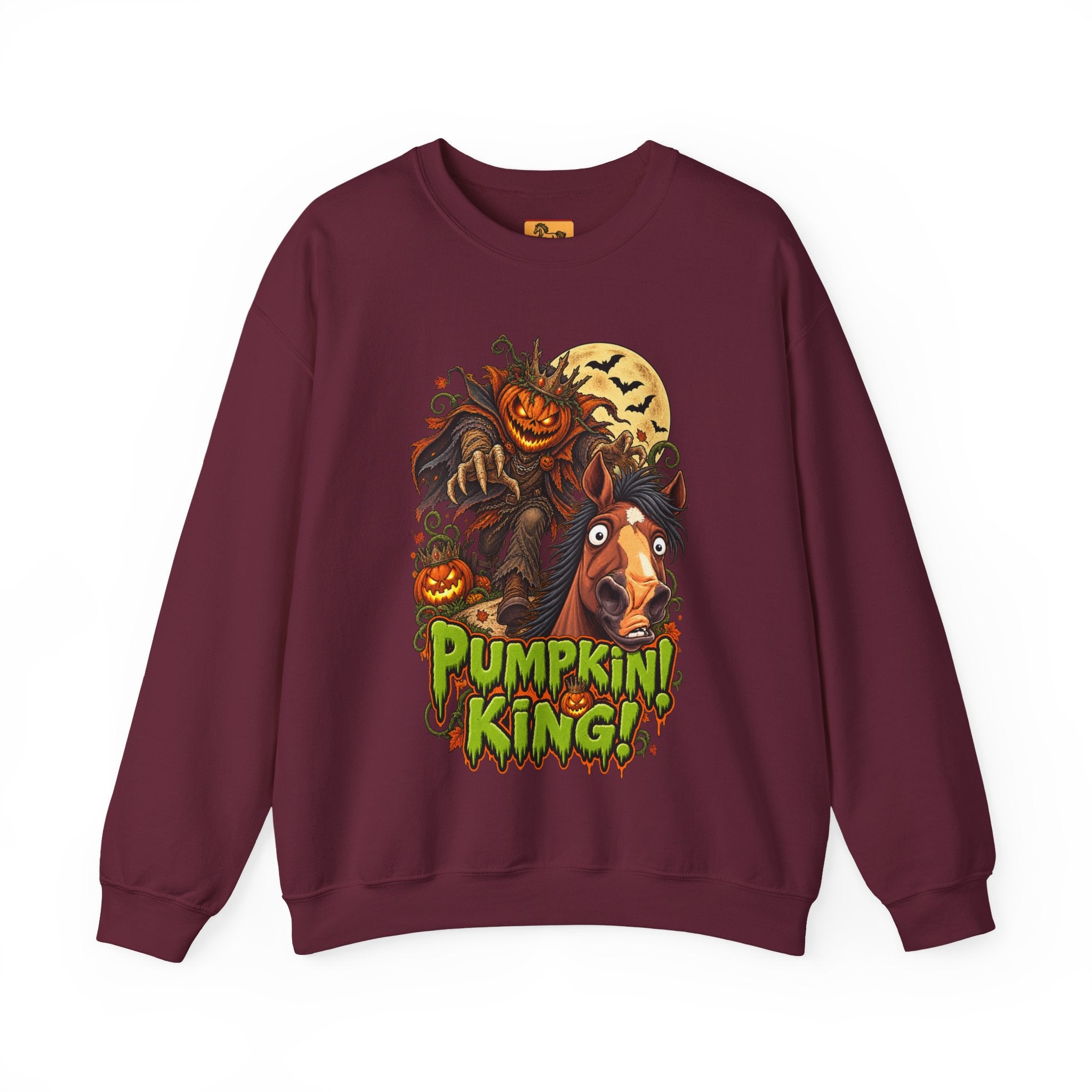Pumpkin King! Spooky Horse Halloween Sweatshirt Funny Haunted Pony Crewneck
