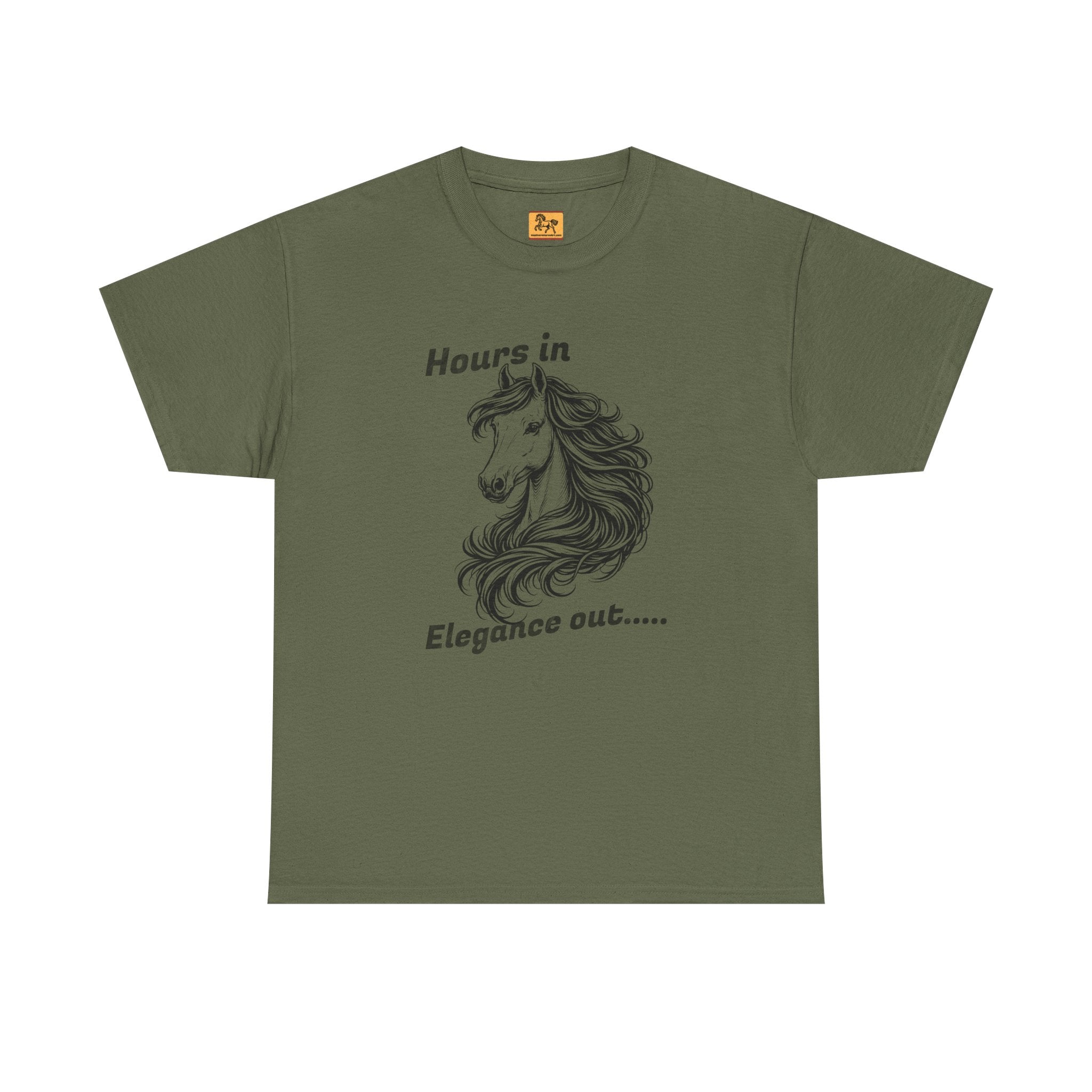 Hours in Elegance Out Equestrian T-Shirt Elegant Horse Training & Dressage Graphic Tee