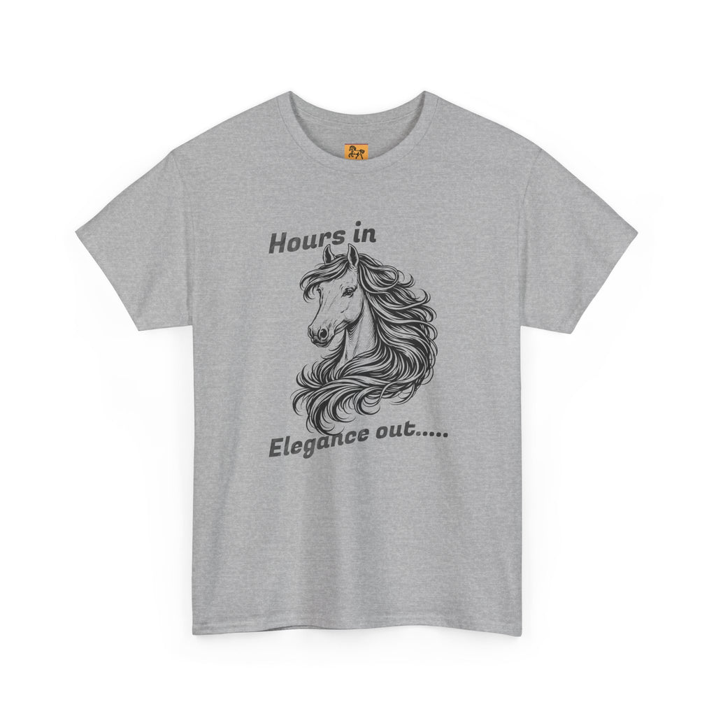 Hours in Elegance Out Equestrian T-Shirt Elegant Horse Training & Dressage Graphic Tee