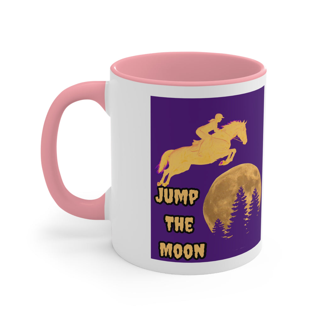 "Jump the Moon" Accent Mug — Equestrian Themed Mug