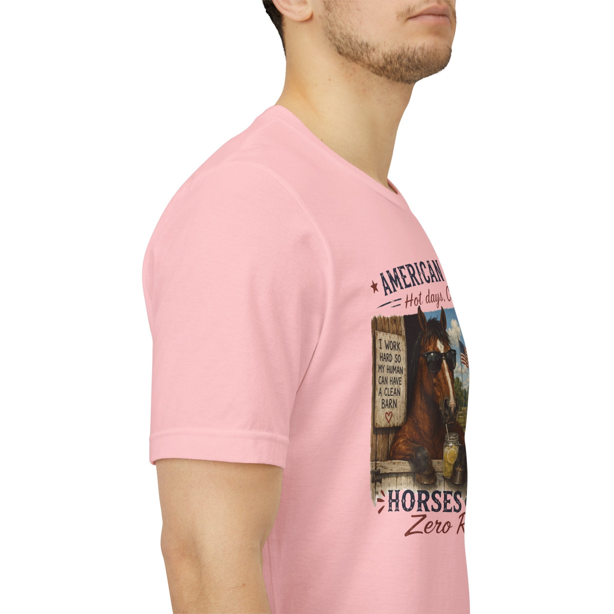 American Summer Horses T-Shirt | "Horses & Zero Rush" Vintage Farm Tee