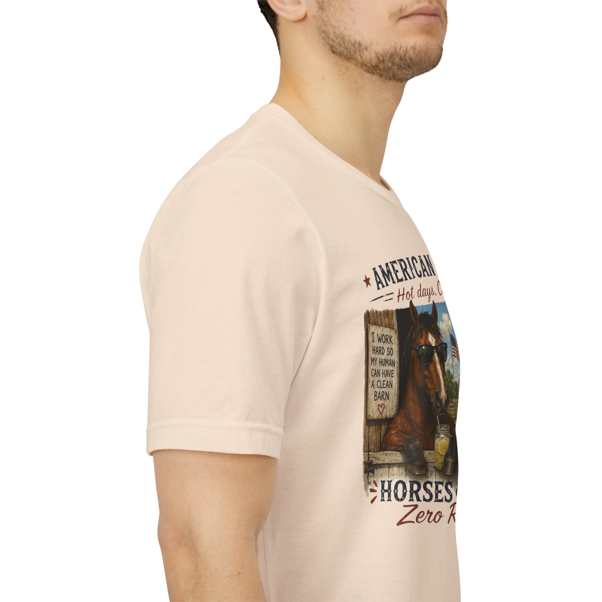 American Summer Horses T-Shirt | "Horses & Zero Rush" Vintage Farm Tee