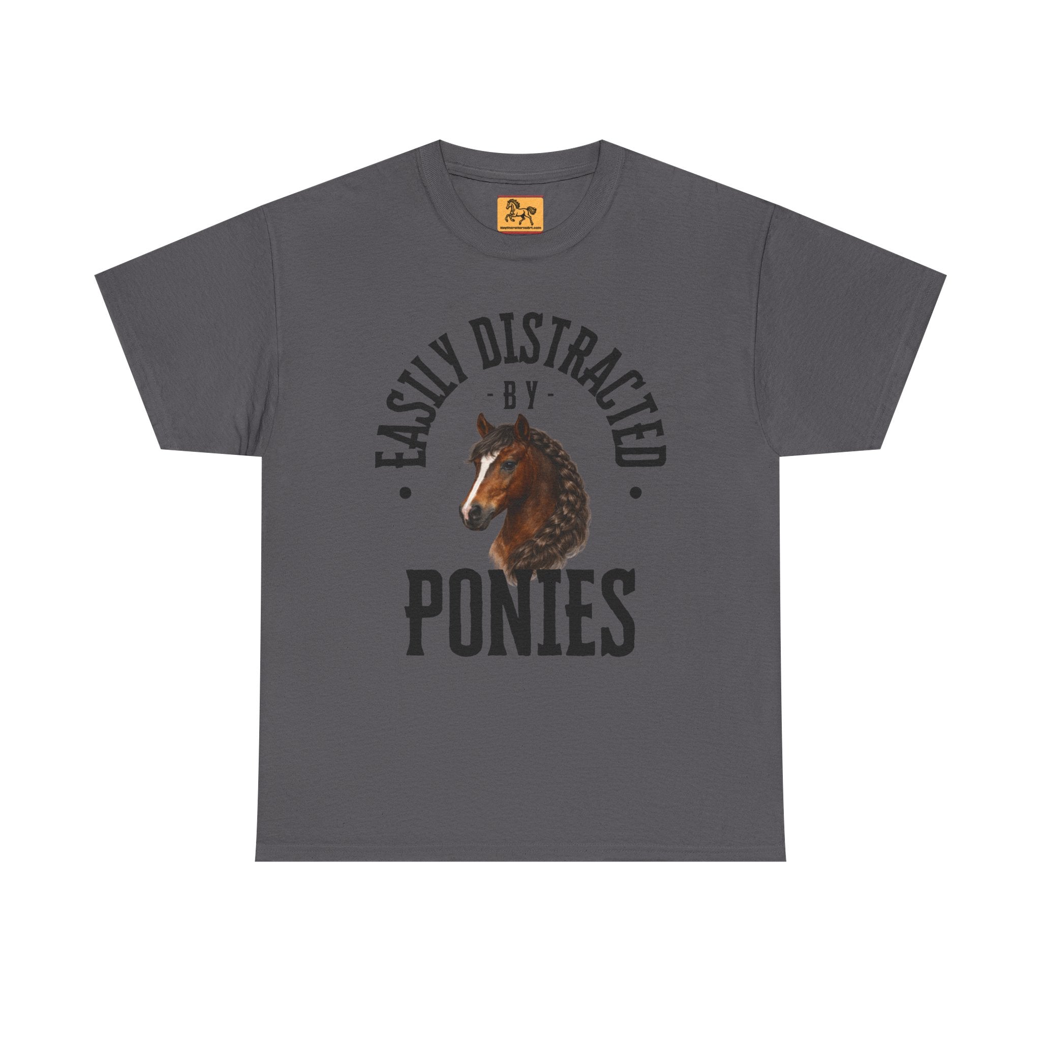 "Easily Distracted by Ponies" Equestrian T-Shirt | Funny Horse Lover Tee