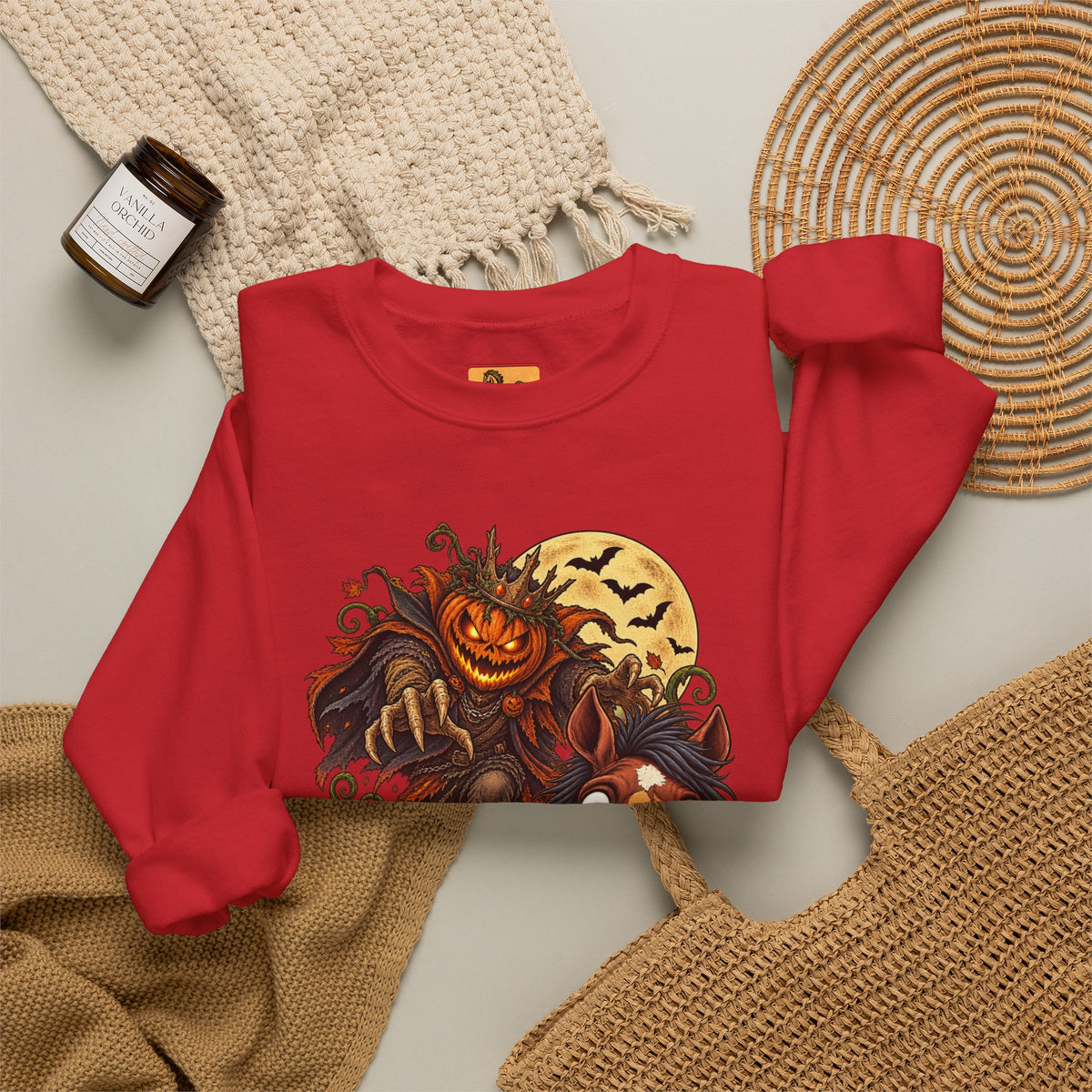 Pumpkin King! Spooky Horse Halloween Sweatshirt Funny Haunted Pony Crewneck