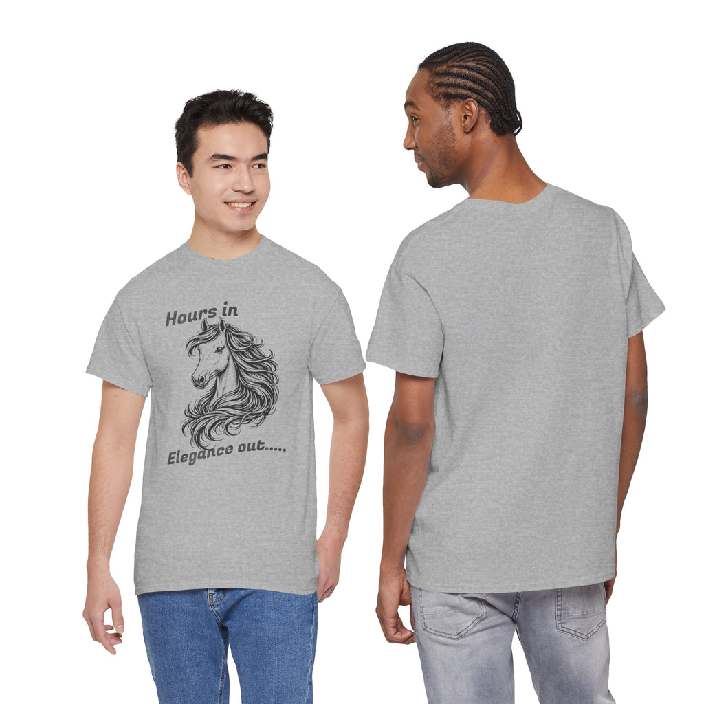 Hours in Elegance Out Equestrian T-Shirt Elegant Horse Training & Dressage Graphic Tee