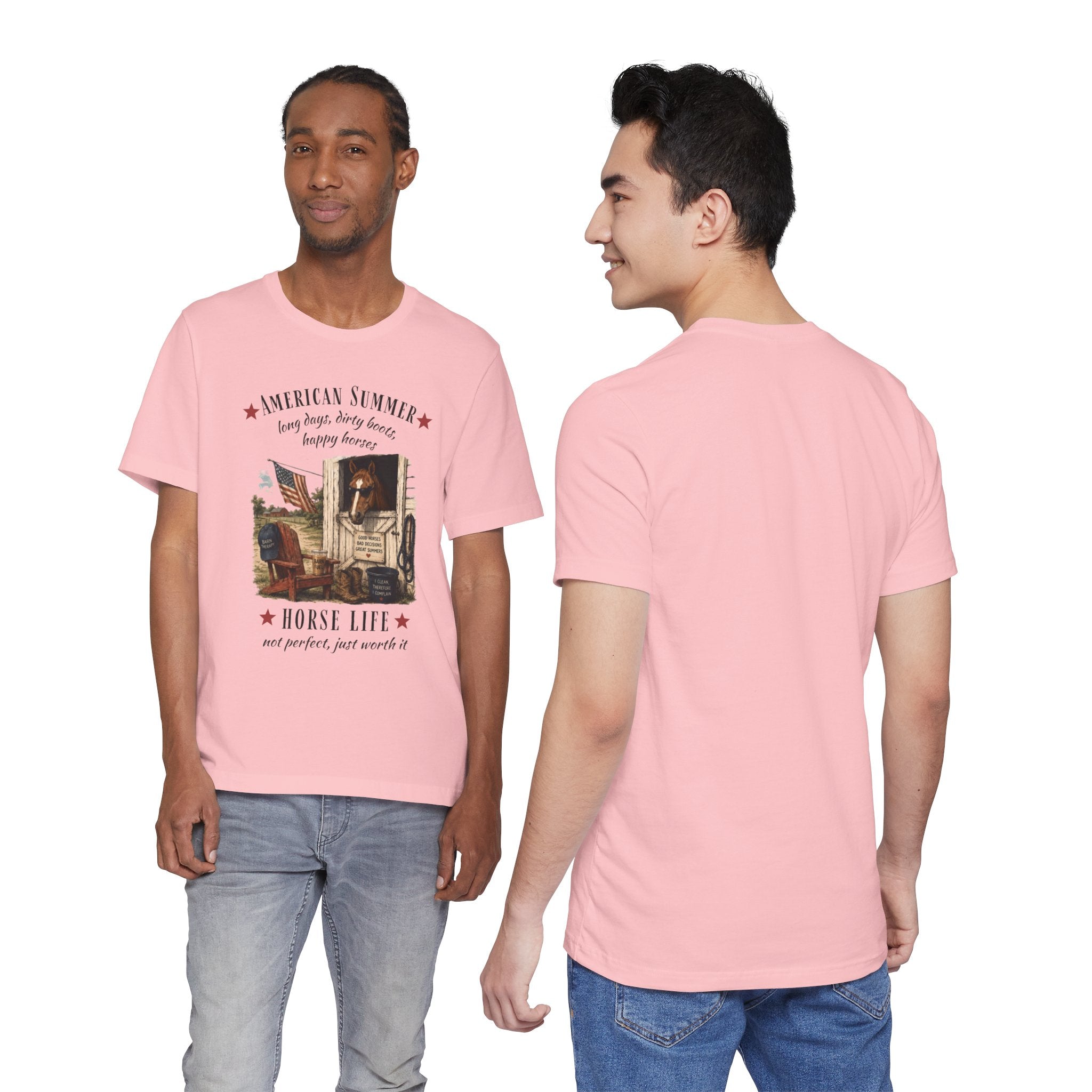 Horse Life American Summer T-Shirt | Rustic Equestrian Vintage Tee