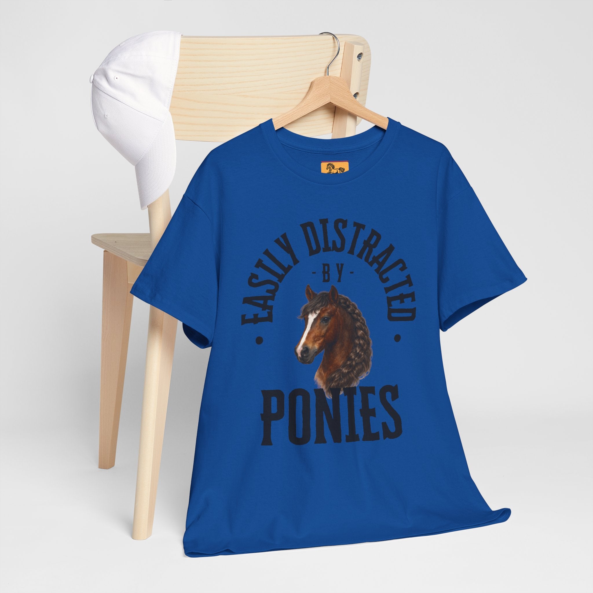 "Easily Distracted by Ponies" Equestrian T-Shirt | Funny Horse Lover Tee