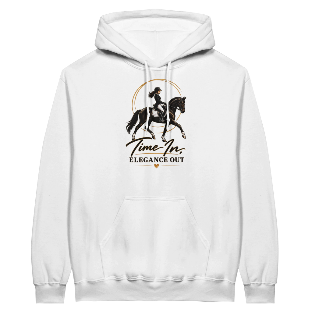 Time In, Elegance Out dressage hoodie by Hay There Horse Art, view 17