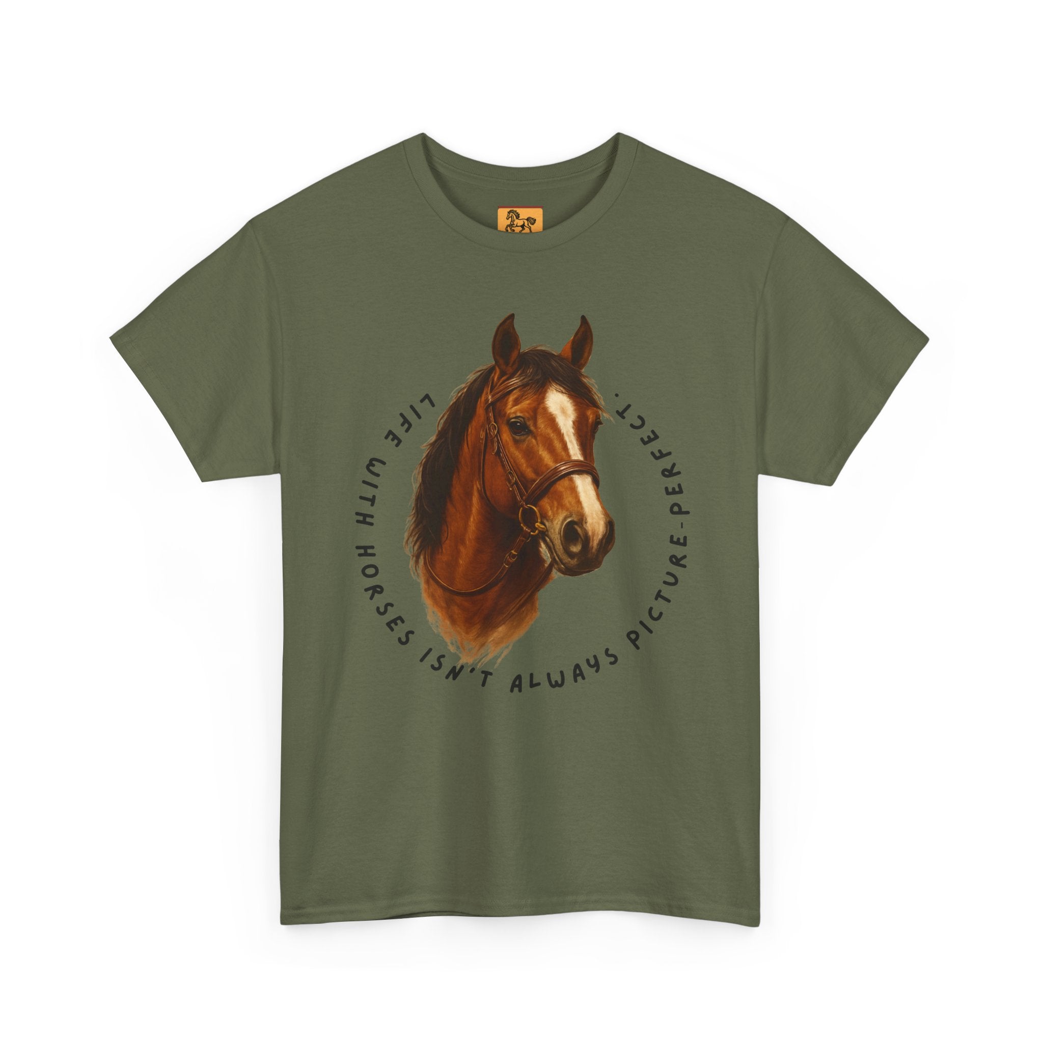 "Life with Horses Isn't Always Picture Perfect" Graphic Tee | Funny Equestrian T-Shirt
