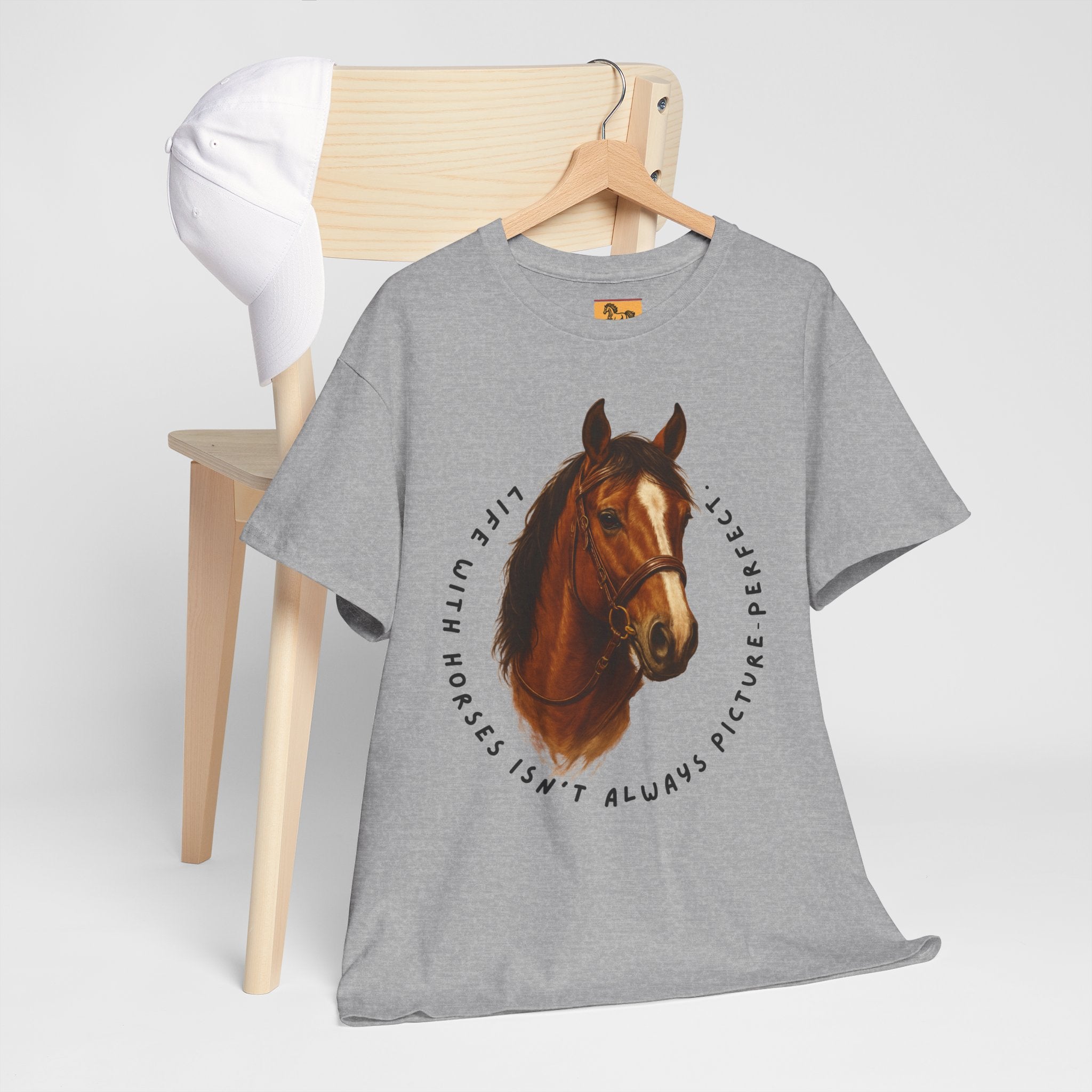 "Life with Horses Isn't Always Picture Perfect" Graphic Tee | Funny Equestrian T-Shirt