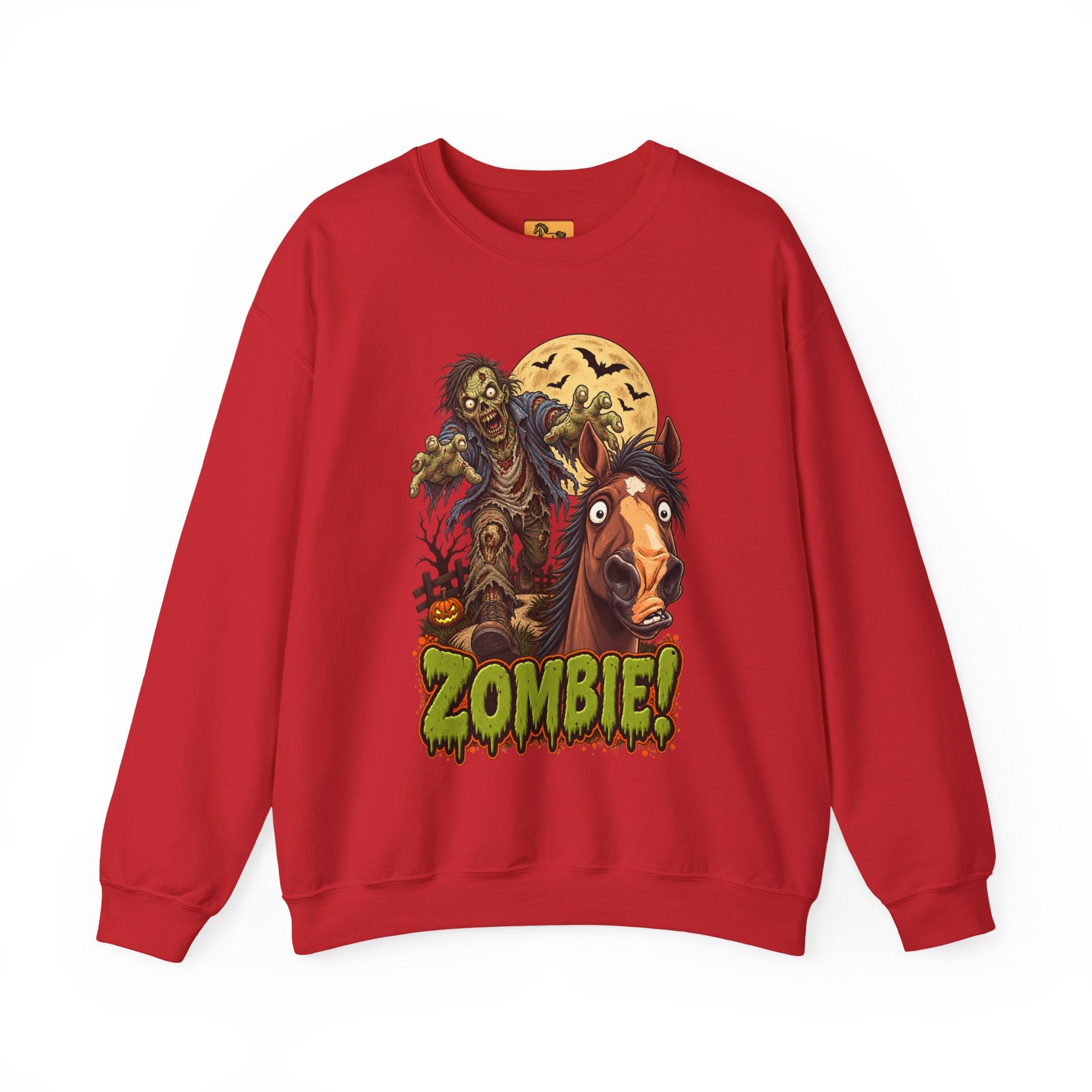 Zombie! Spooky Horse Halloween Sweatshirt Funny Haunted Pony Crewneck