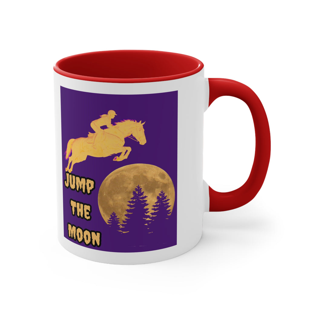 "Jump the Moon" Accent Mug — Equestrian Themed Mug