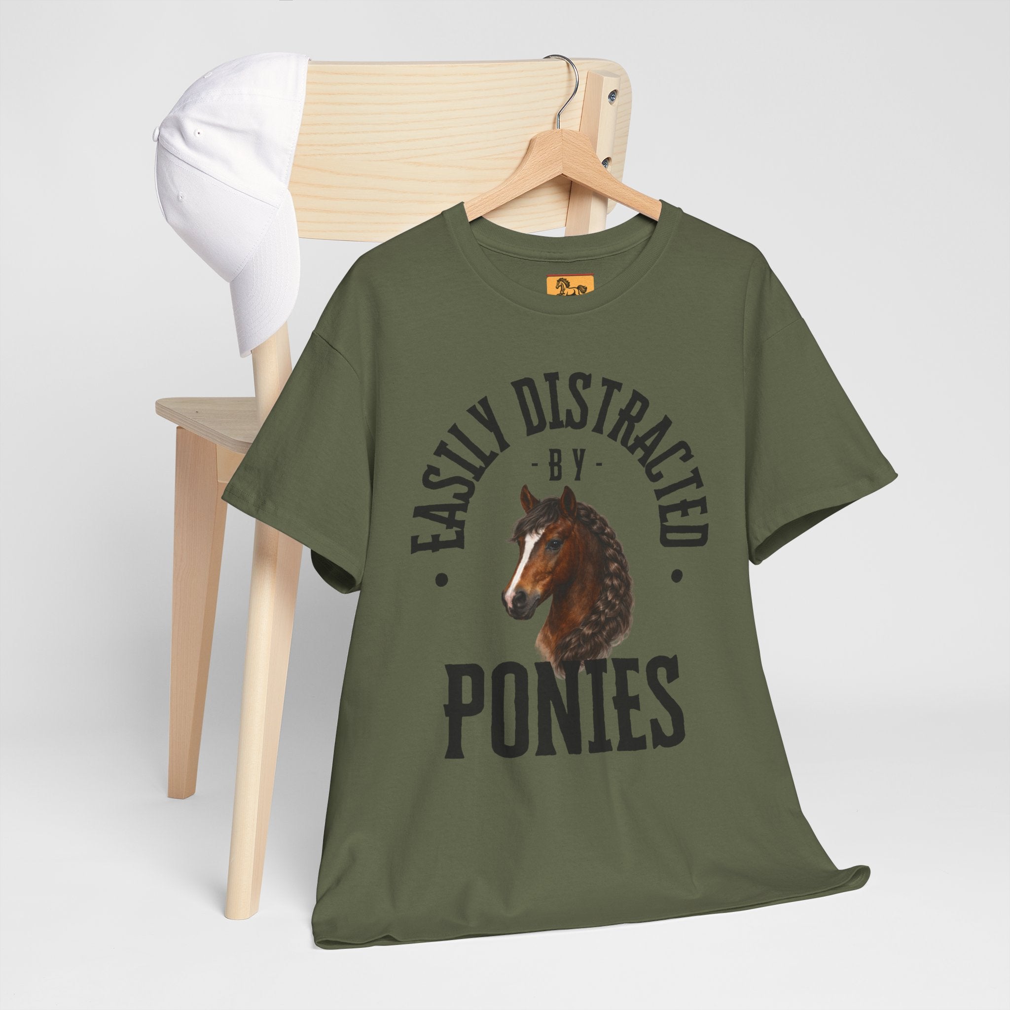 "Easily Distracted by Ponies" Equestrian T-Shirt | Funny Horse Lover Tee