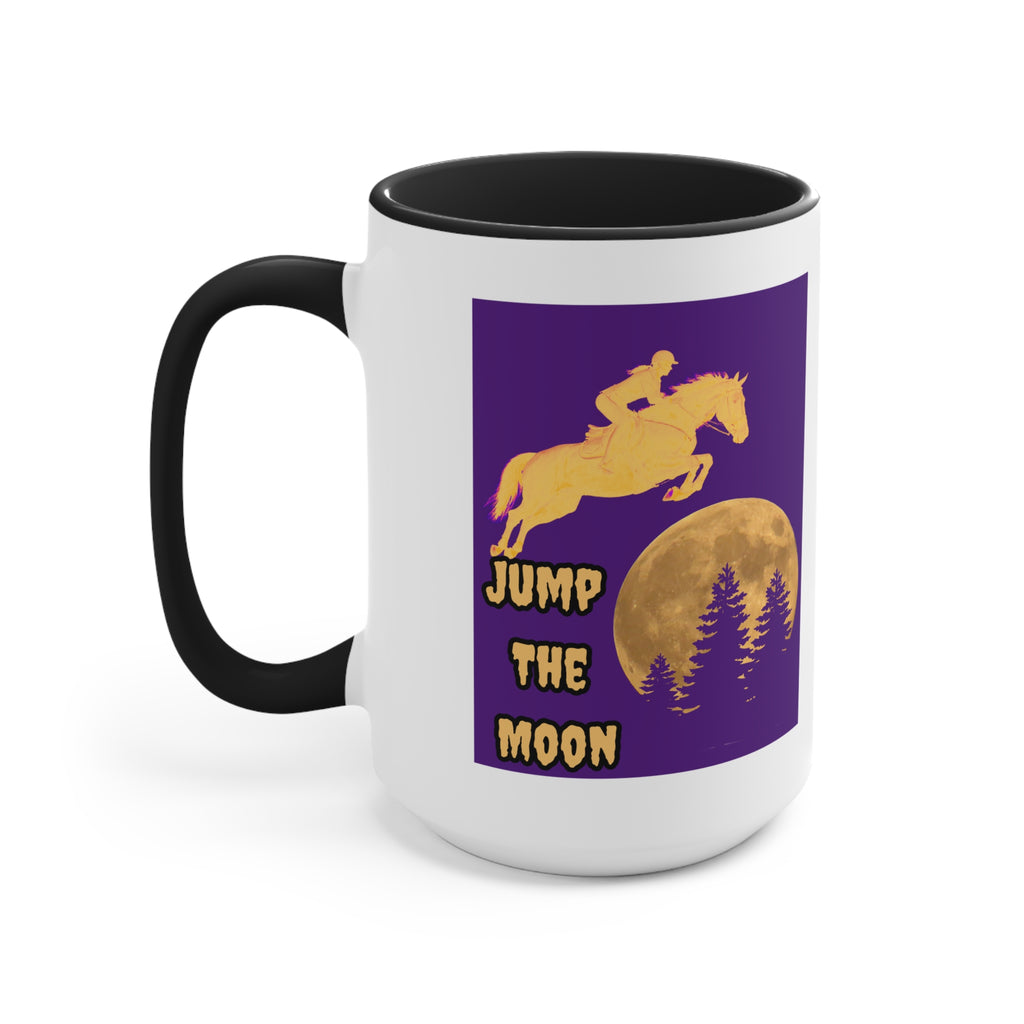 "Jump the Moon" Accent Mug — Equestrian Themed Mug