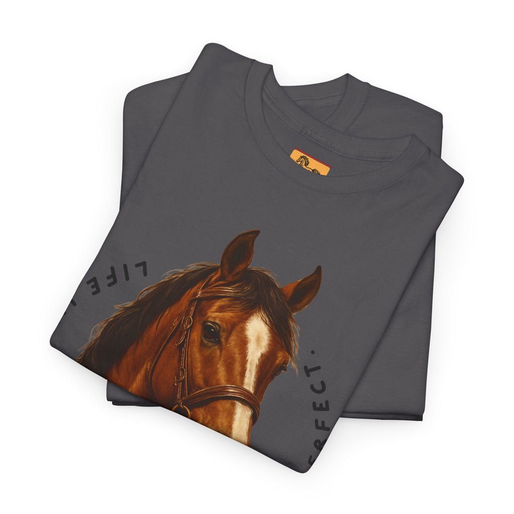 "Life with Horses Isn't Always Picture Perfect" Graphic Tee | Funny Equestrian T-Shirt