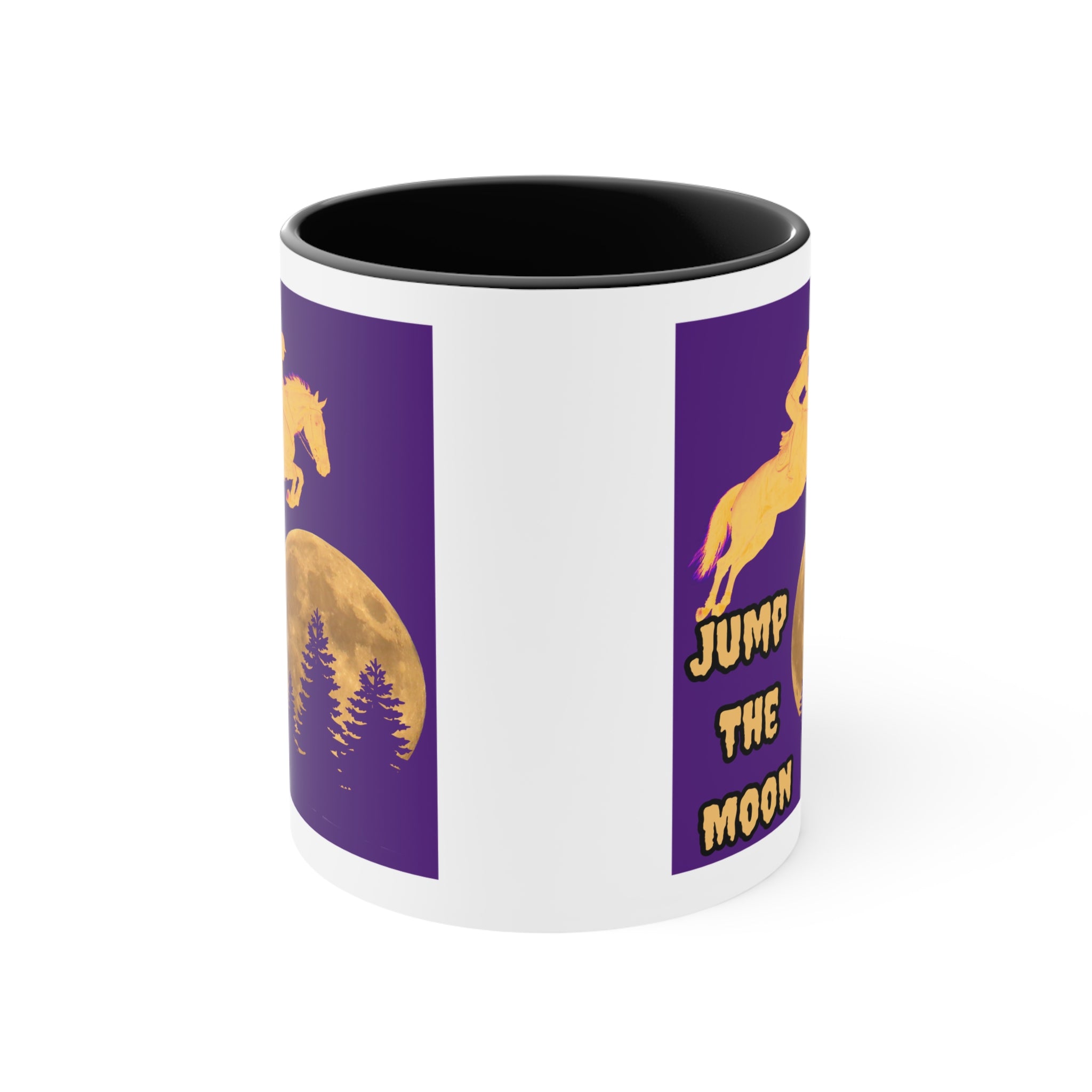 "Jump the Moon" Accent Mug — Equestrian Themed Mug