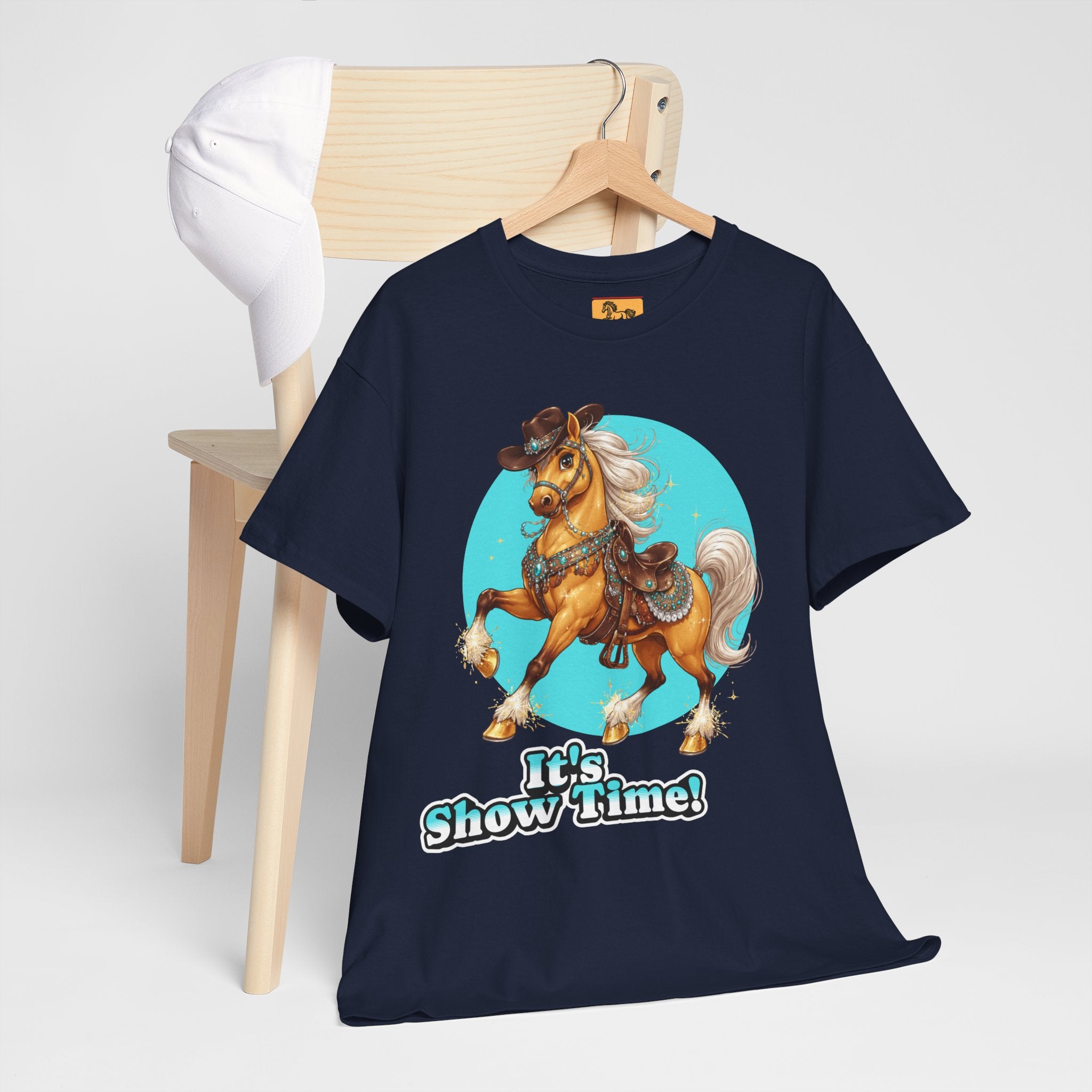"It's Show Time!" Equestrian T-Shirt | Large Logo Horse Fun Graphic Tee