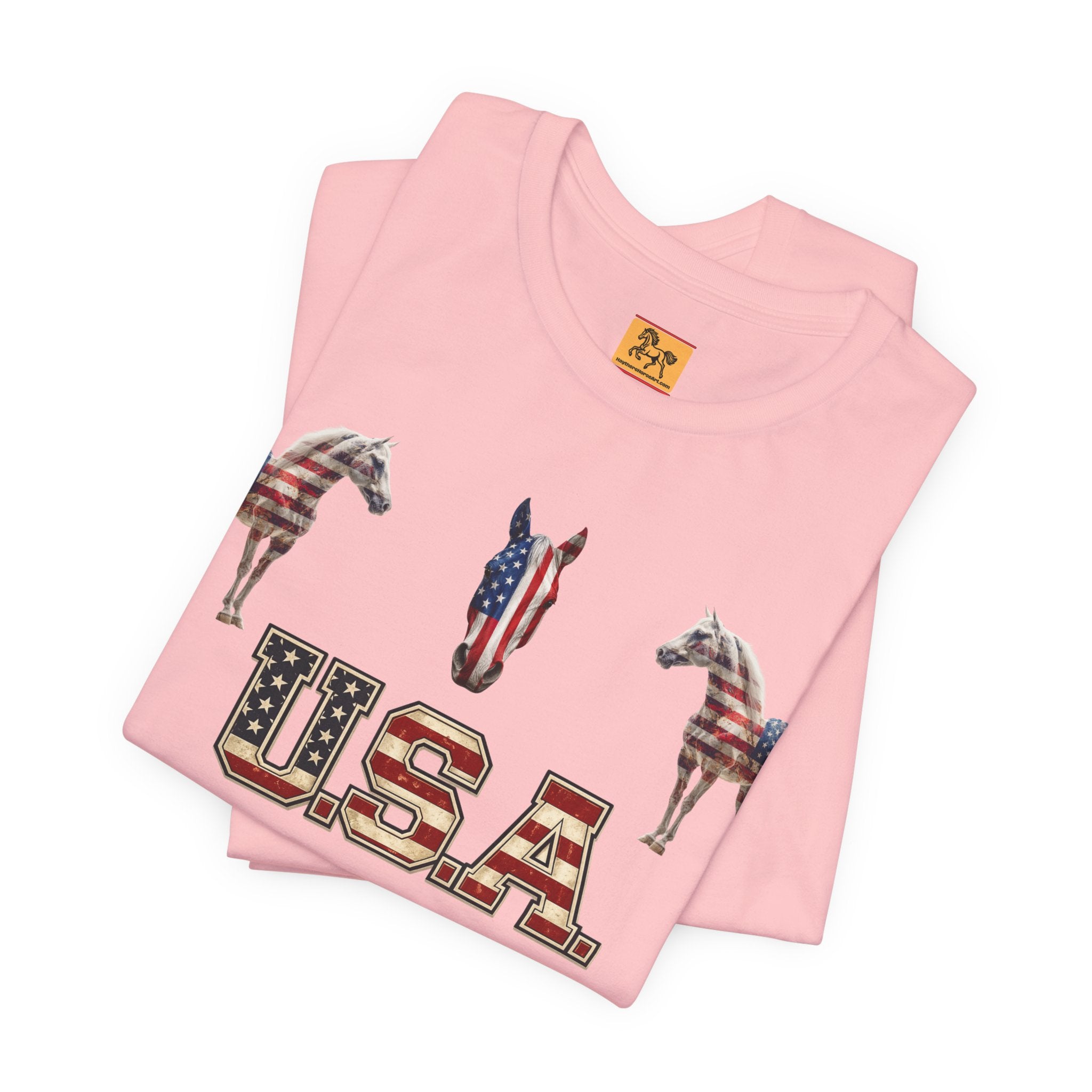 USA Born on the 4th of July 1776 Independence Day Patriotic T-Shirt | American Horse Tee