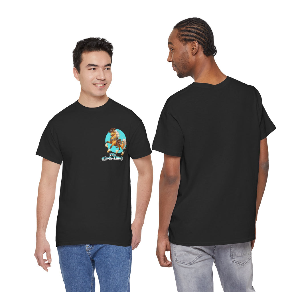 "It's Show Time!" Equestrian T-Shirt | Small Logo Horse Show Graphic Tee