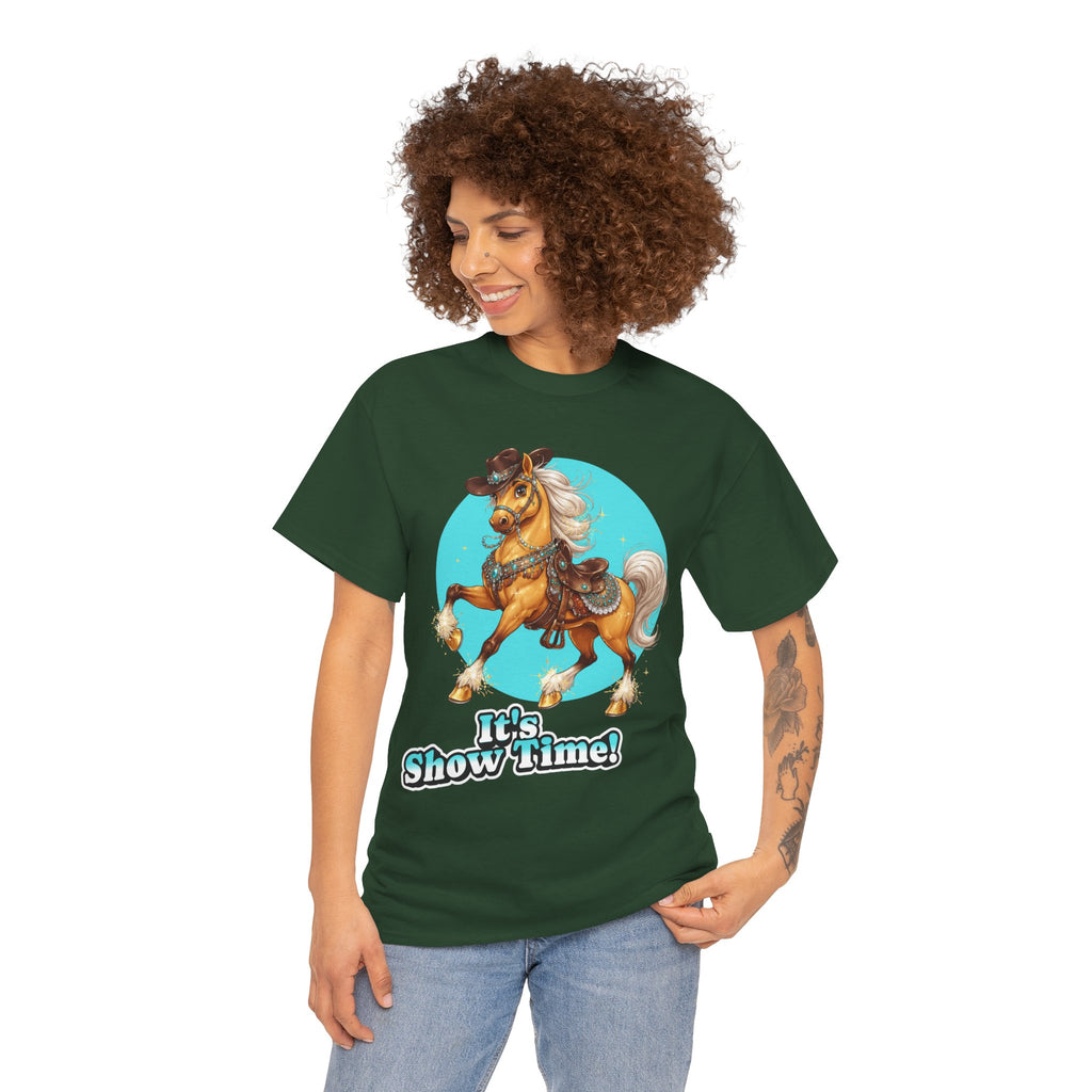 "It's Show Time!" Equestrian T-Shirt | Large Logo Horse Fun Graphic Tee