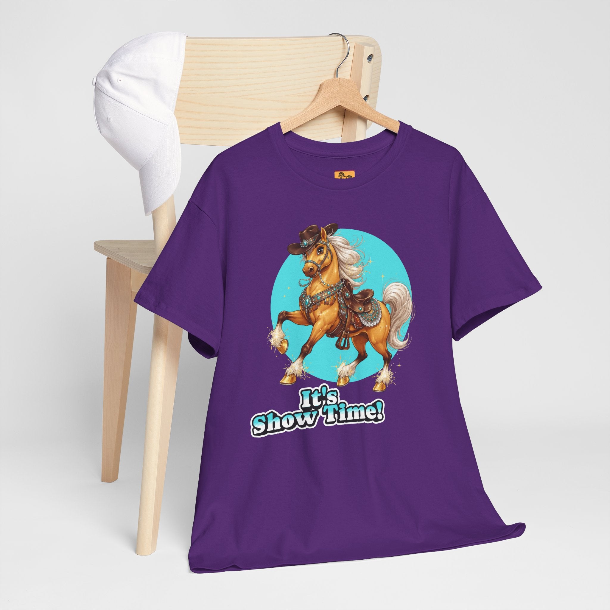 "It's Show Time!" Equestrian T-Shirt Large Logo Horse Fun Graphic Tee
