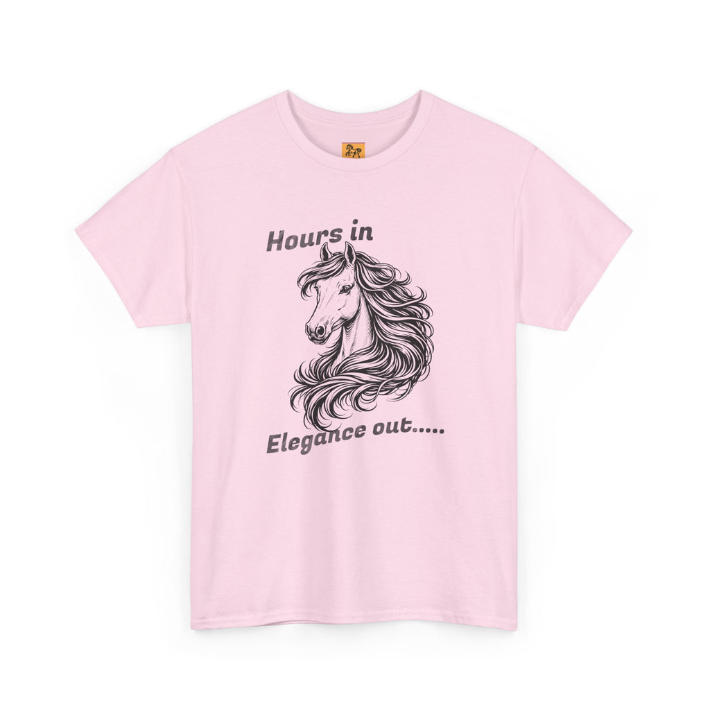 Hours in Elegance Out Equestrian T-Shirt Elegant Horse Training & Dressage Graphic Tee