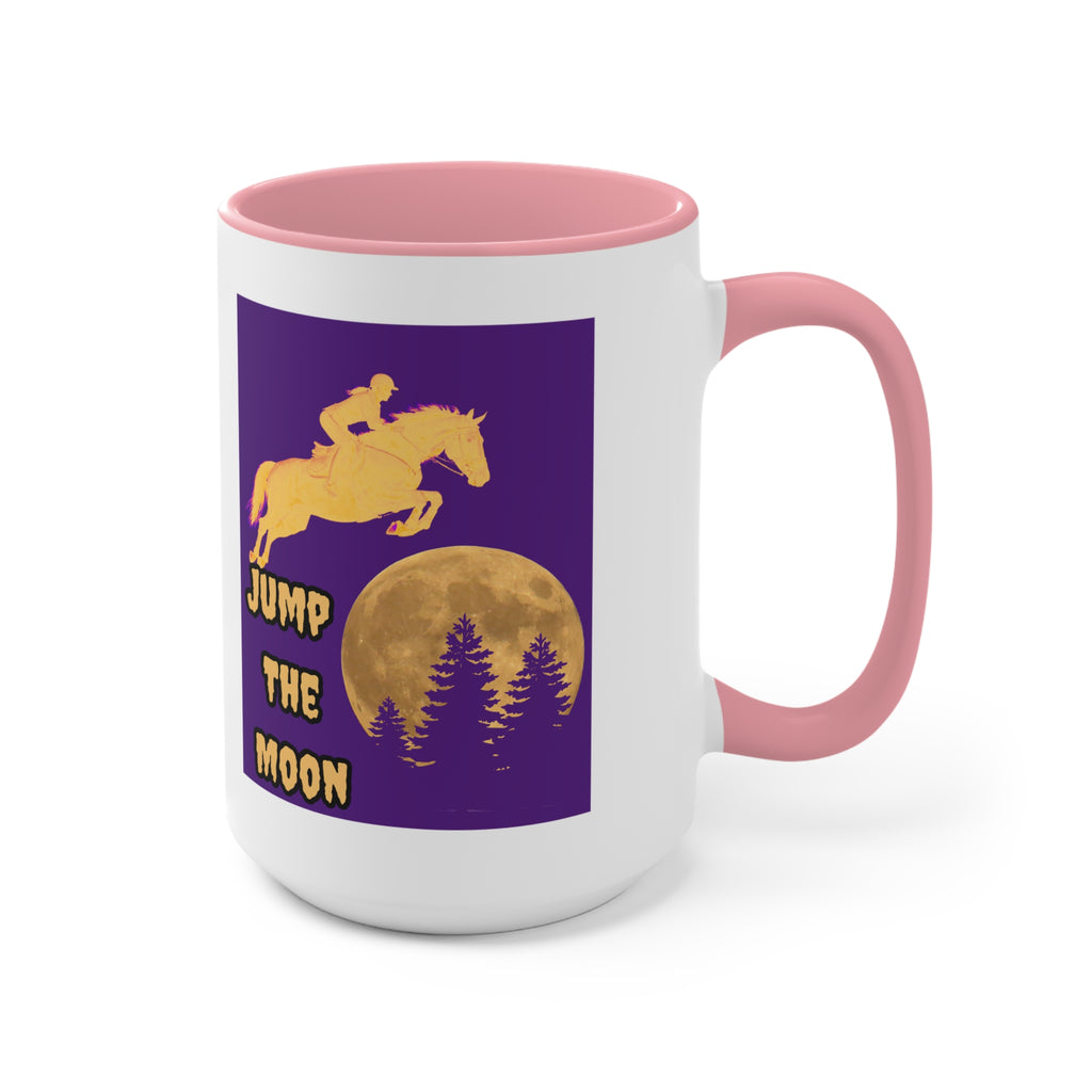 "Jump the Moon" Accent Mug — Equestrian Themed Mug