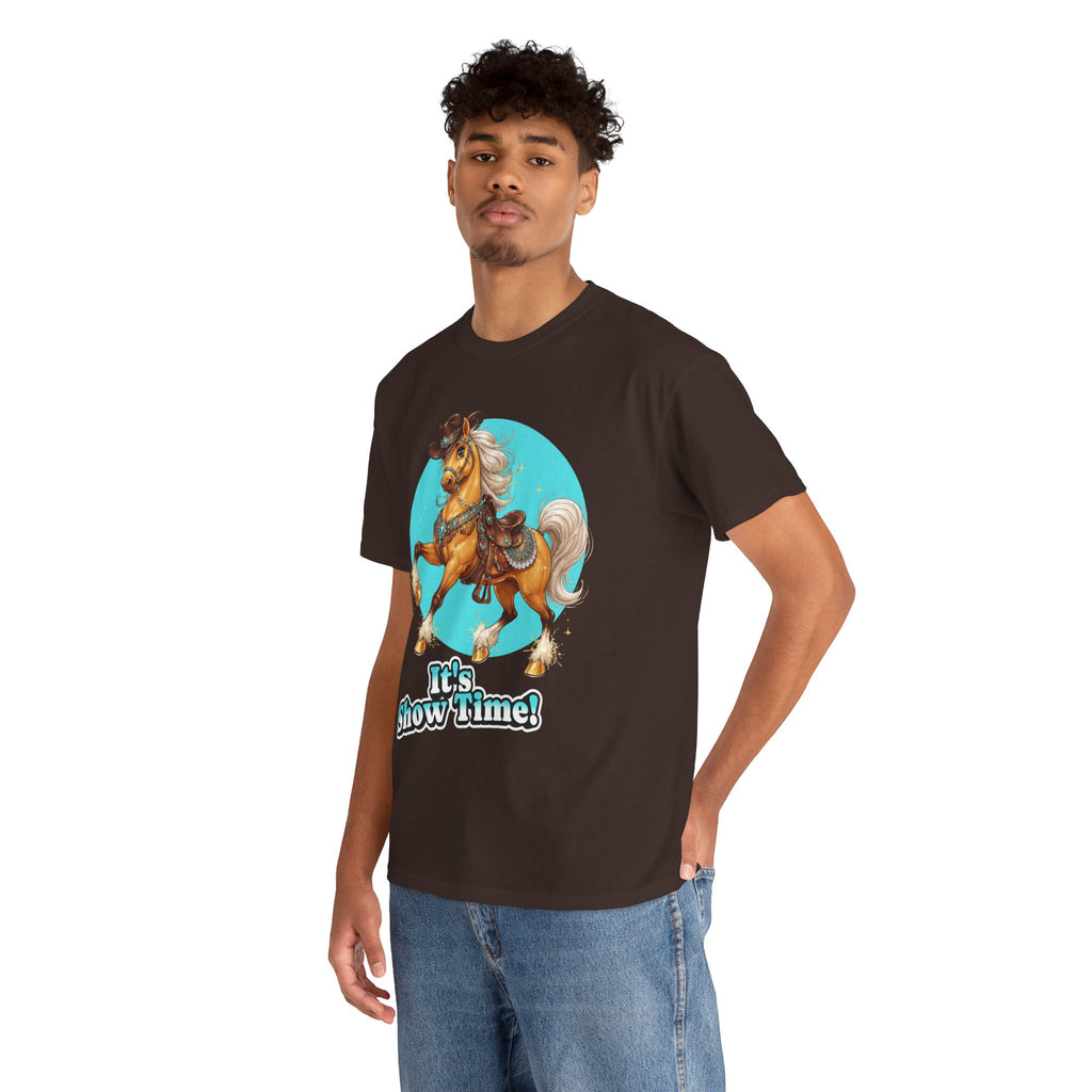 "It's Show Time!" Equestrian T-Shirt | Large Logo Horse Fun Graphic Tee
