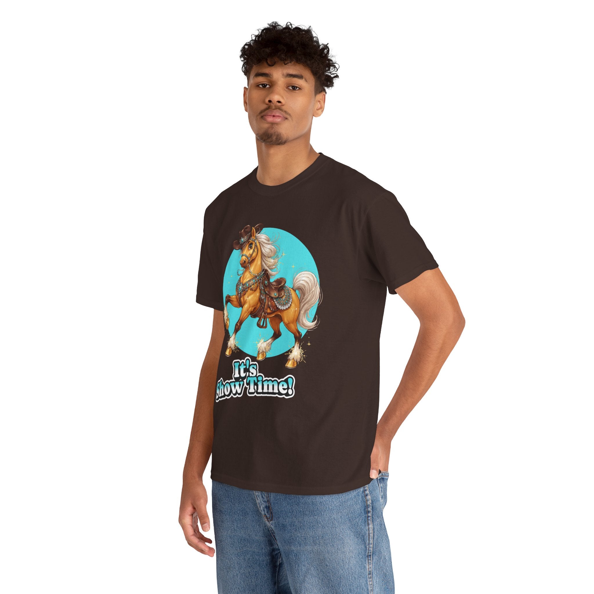 "It's Show Time!" Equestrian T-Shirt | Large Logo Horse Fun Graphic Tee
