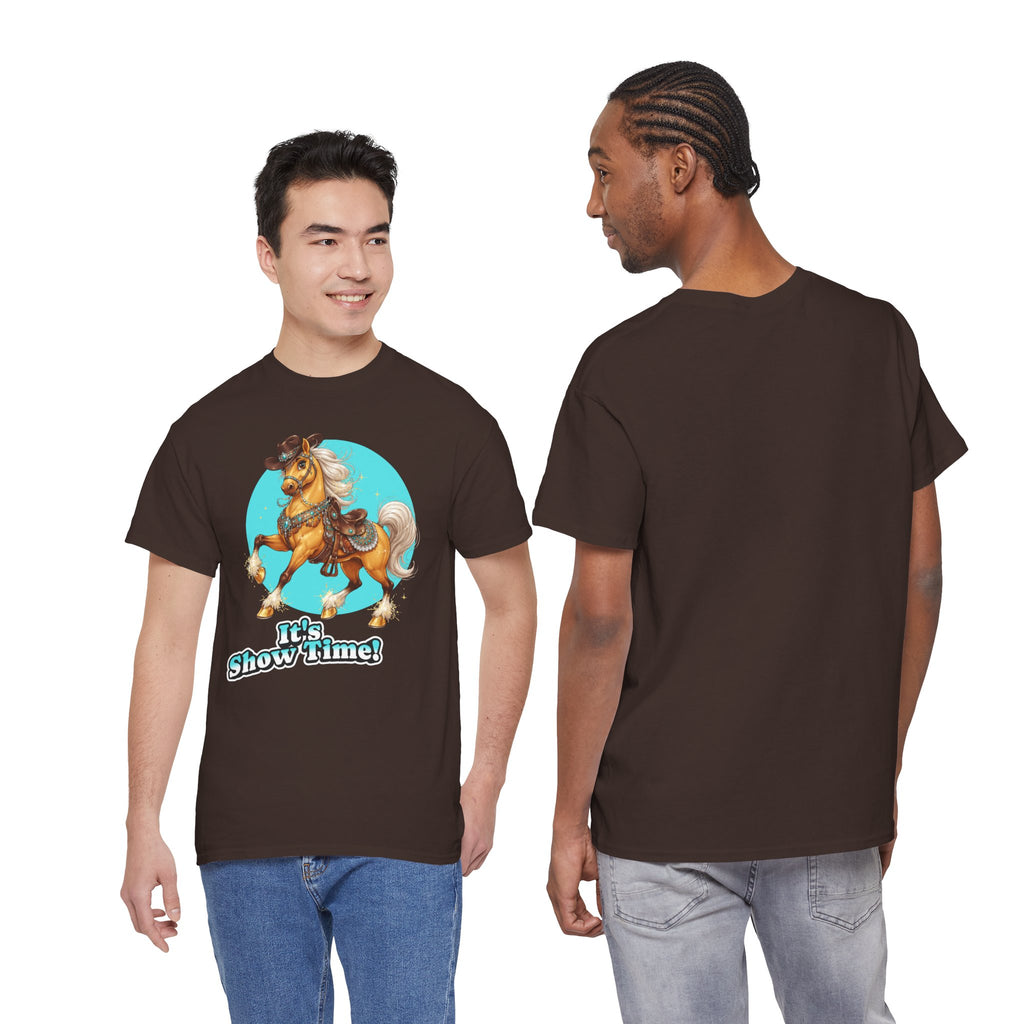 "It's Show Time!" Equestrian T-Shirt Large Logo Horse Fun Graphic Tee