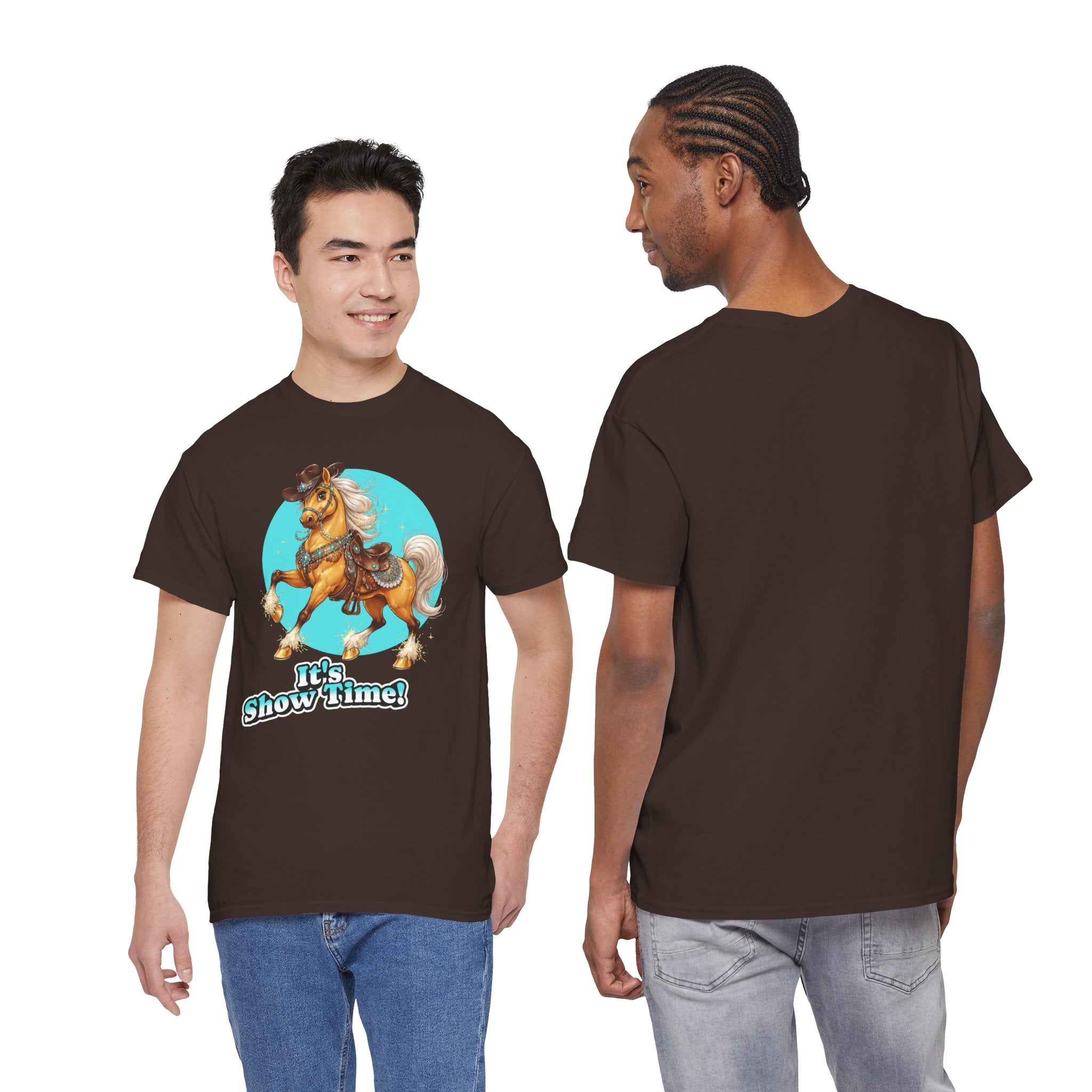 "It's Show Time!" Equestrian T-Shirt Large Logo Horse Fun Graphic Tee