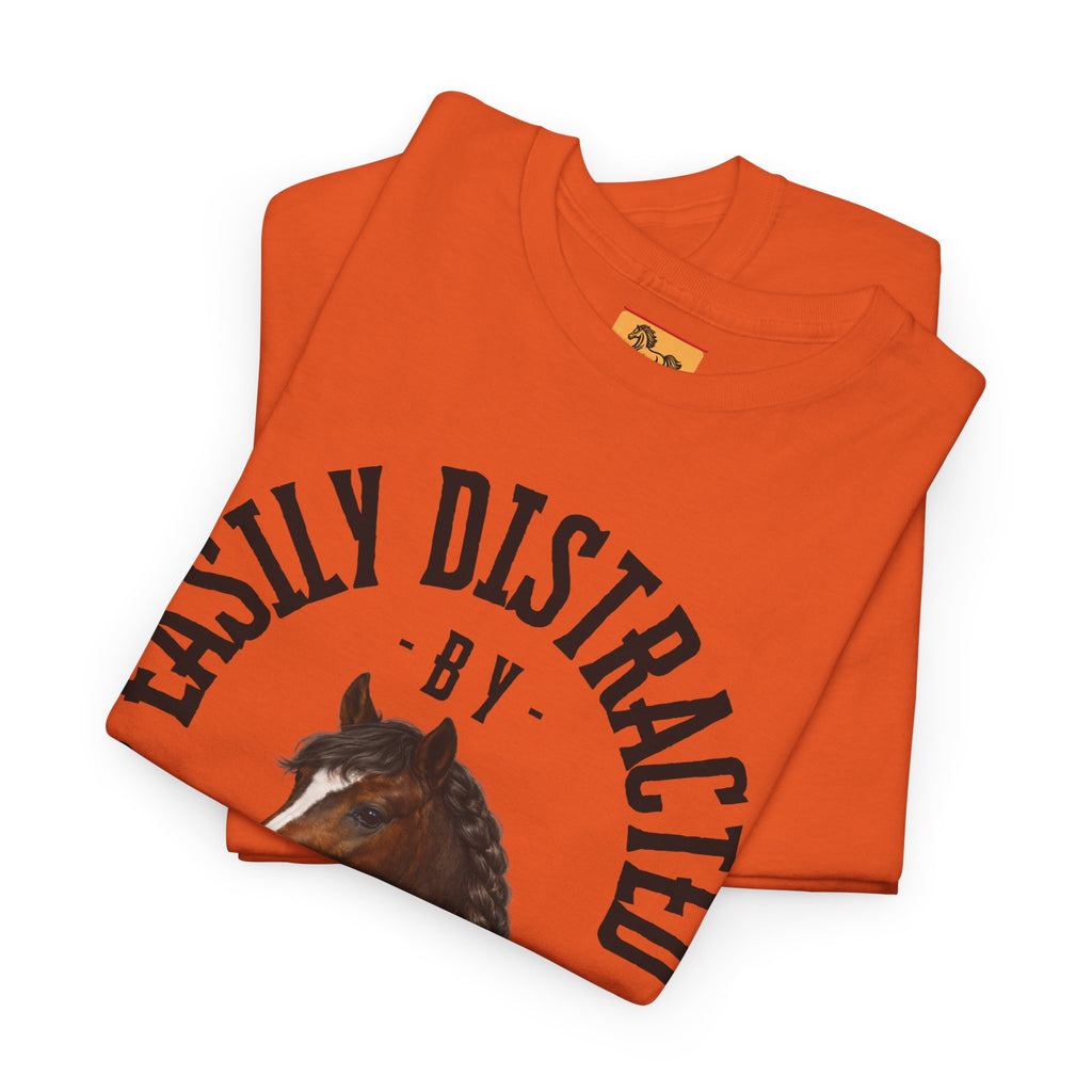 "Easily Distracted by Ponies" Equestrian T-Shirt | Funny Horse Lover Tee