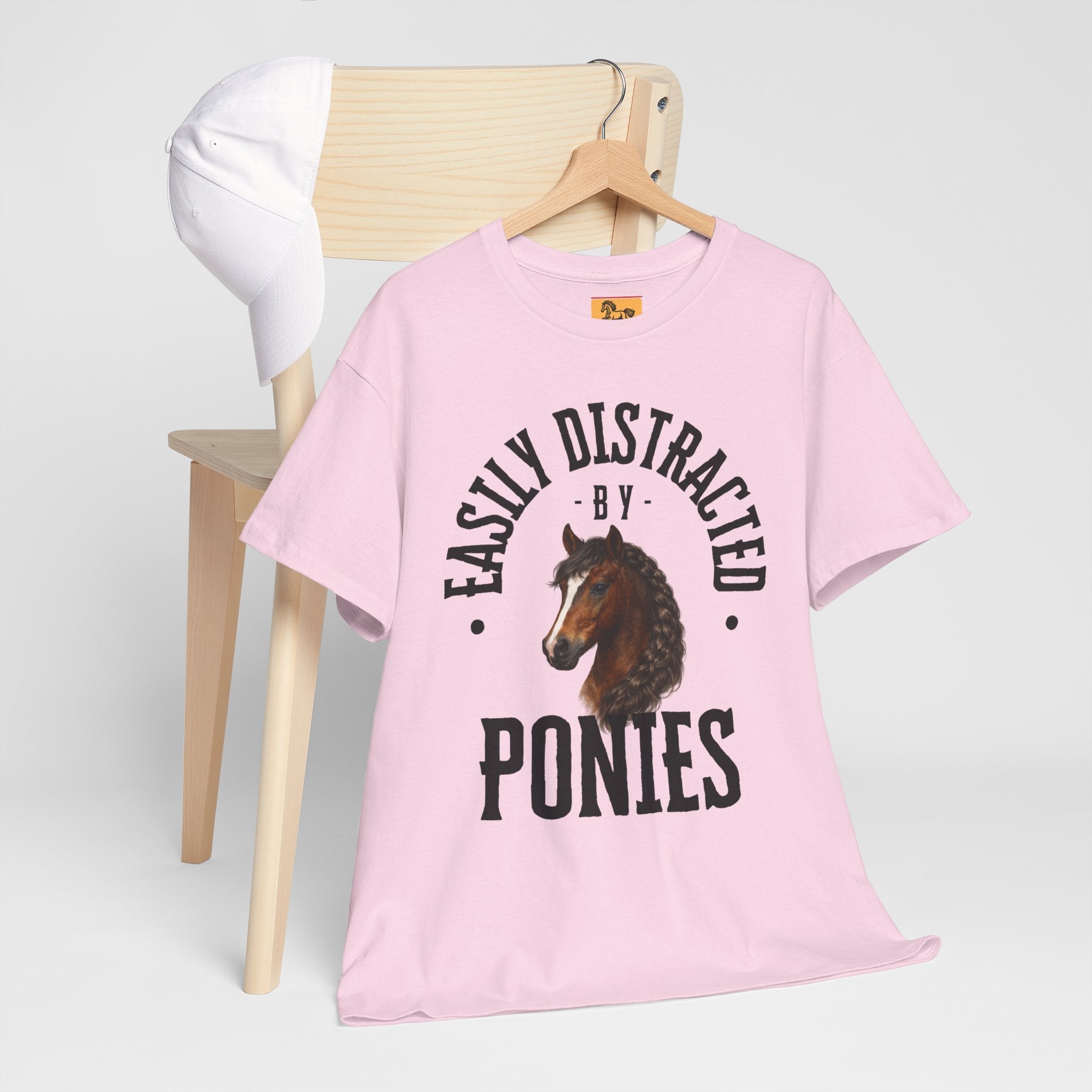 "Easily Distracted by Ponies" Equestrian T-Shirt | Funny Horse Lover Tee