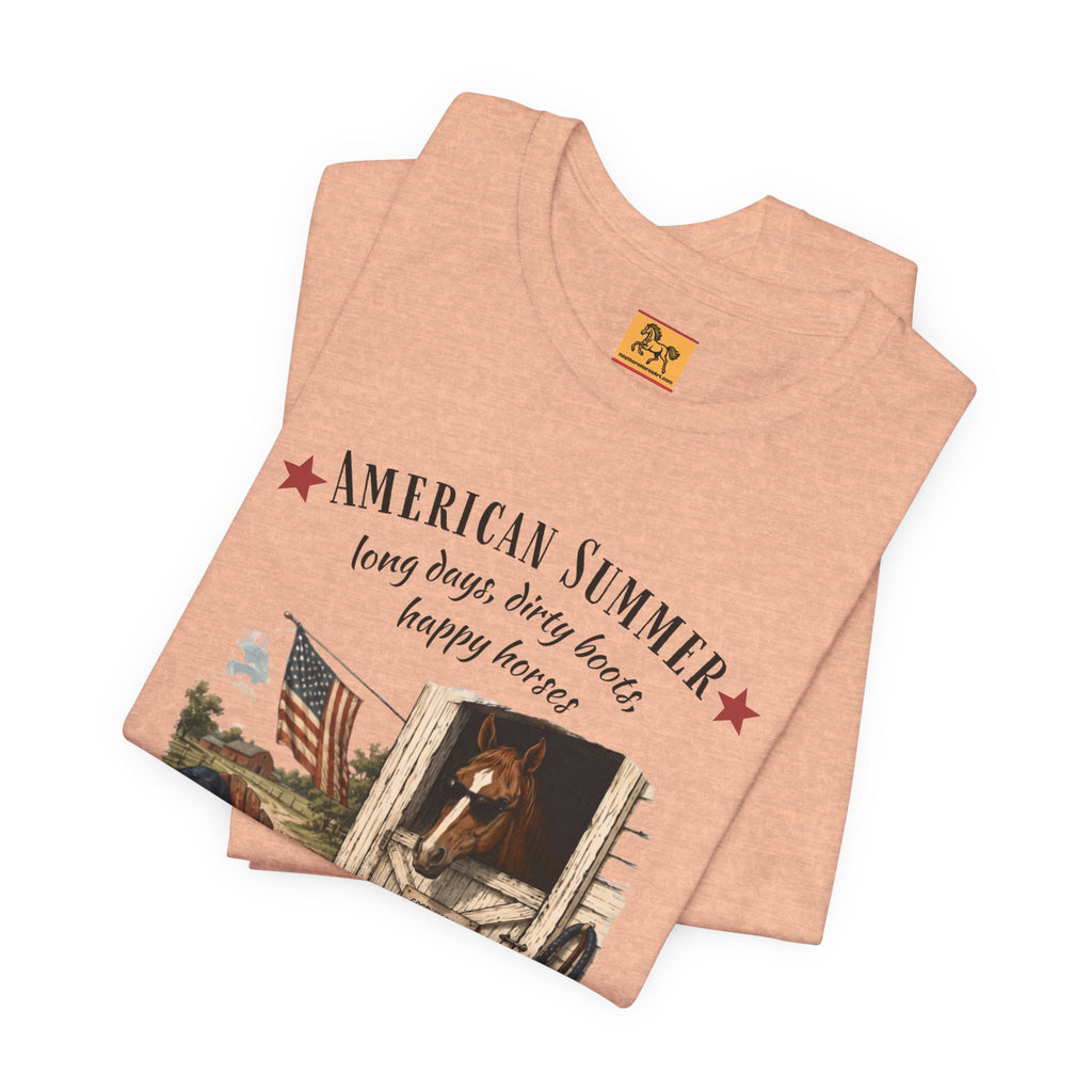 Horse Life American Summer T-Shirt | Rustic Equestrian Vintage Tee