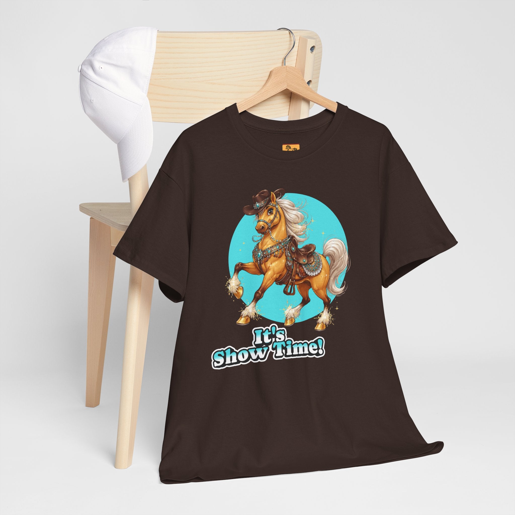 "It's Show Time!" Equestrian T-Shirt Large Logo Horse Fun Graphic Tee
