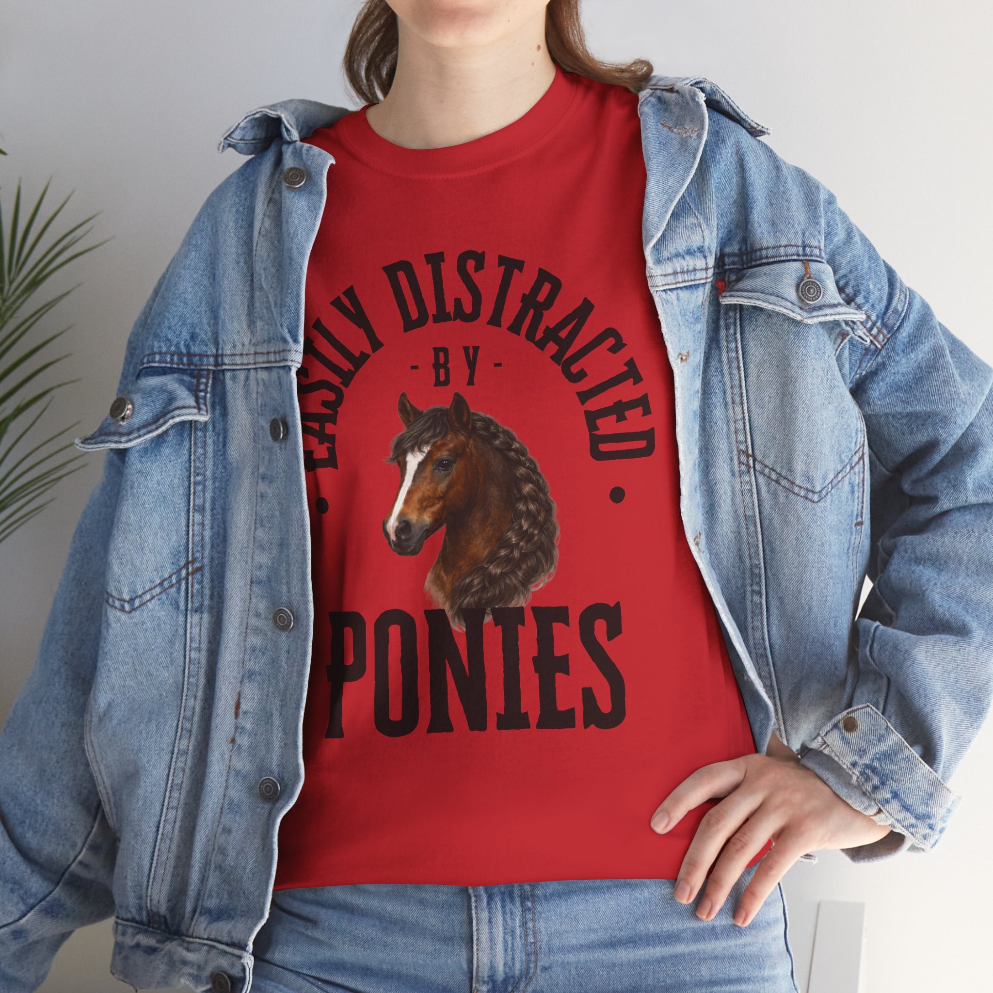 "Easily Distracted by Ponies" Equestrian T-Shirt | Funny Horse Lover Tee