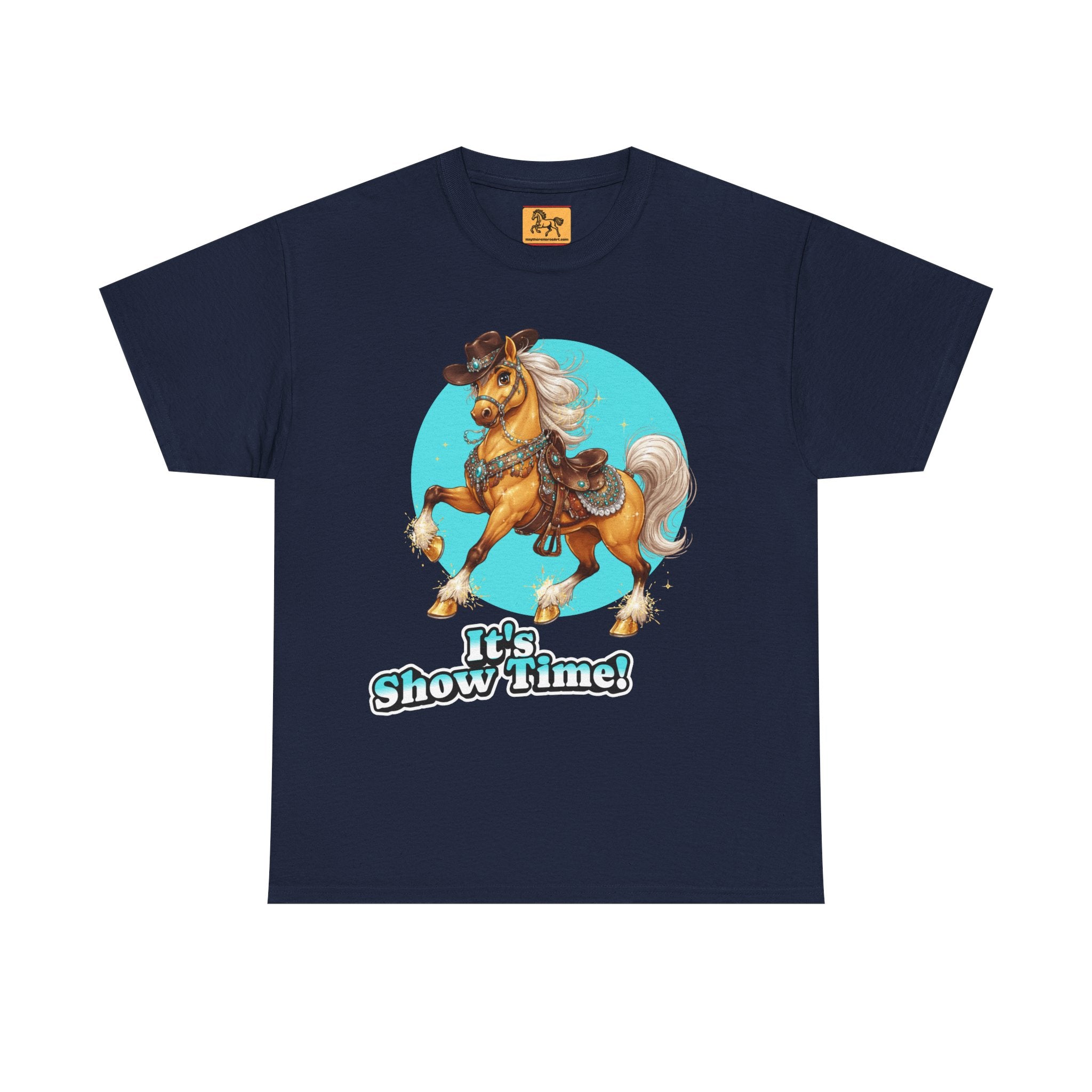 "It's Show Time!" Equestrian T-Shirt | Large Logo Horse Fun Graphic Tee