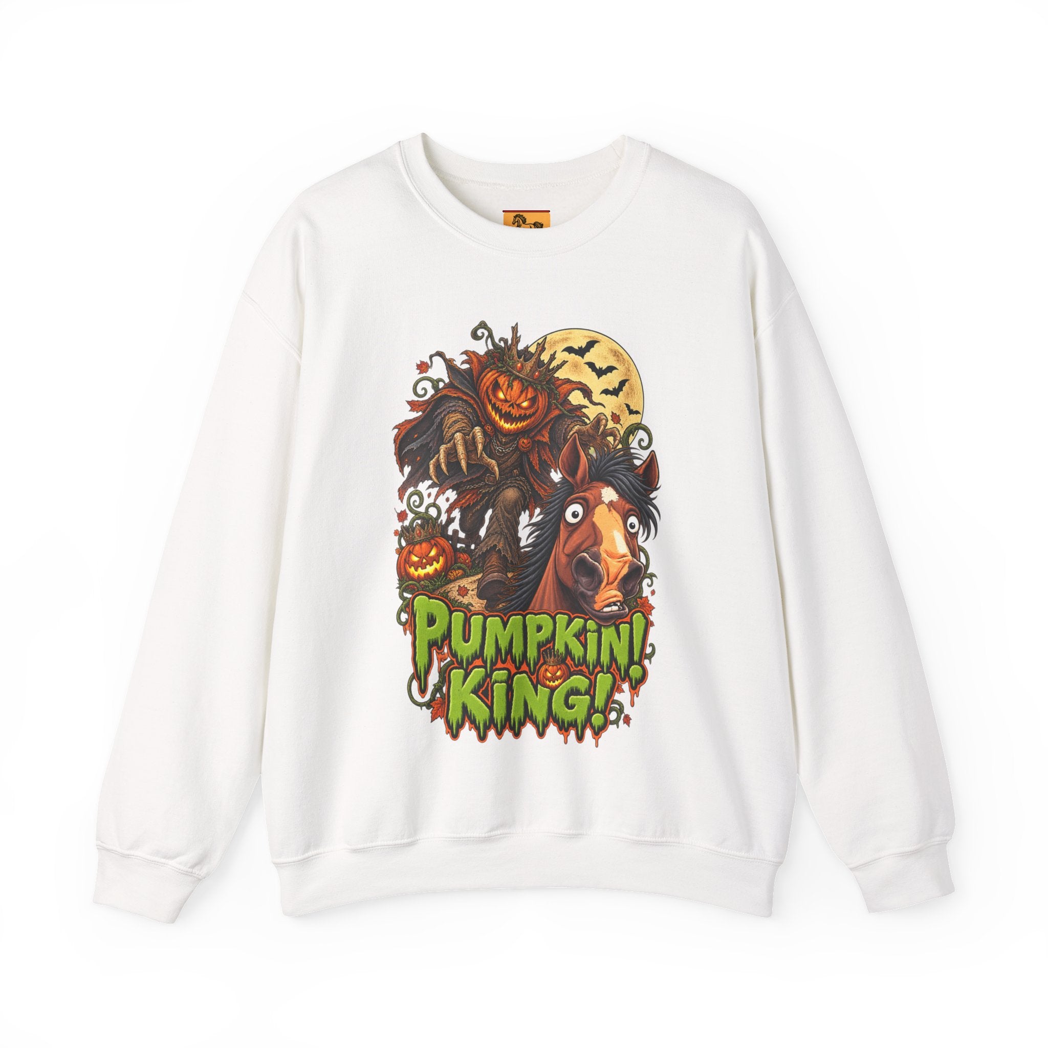 Pumpkin King! Spooky Horse Halloween Sweatshirt Funny Haunted Pony Crewneck