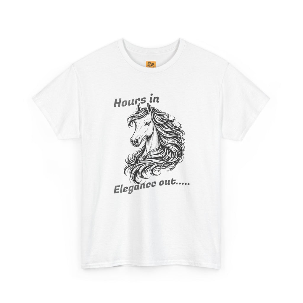 Hours in Elegance Out Equestrian T-Shirt Elegant Horse Training & Dressage Graphic Tee