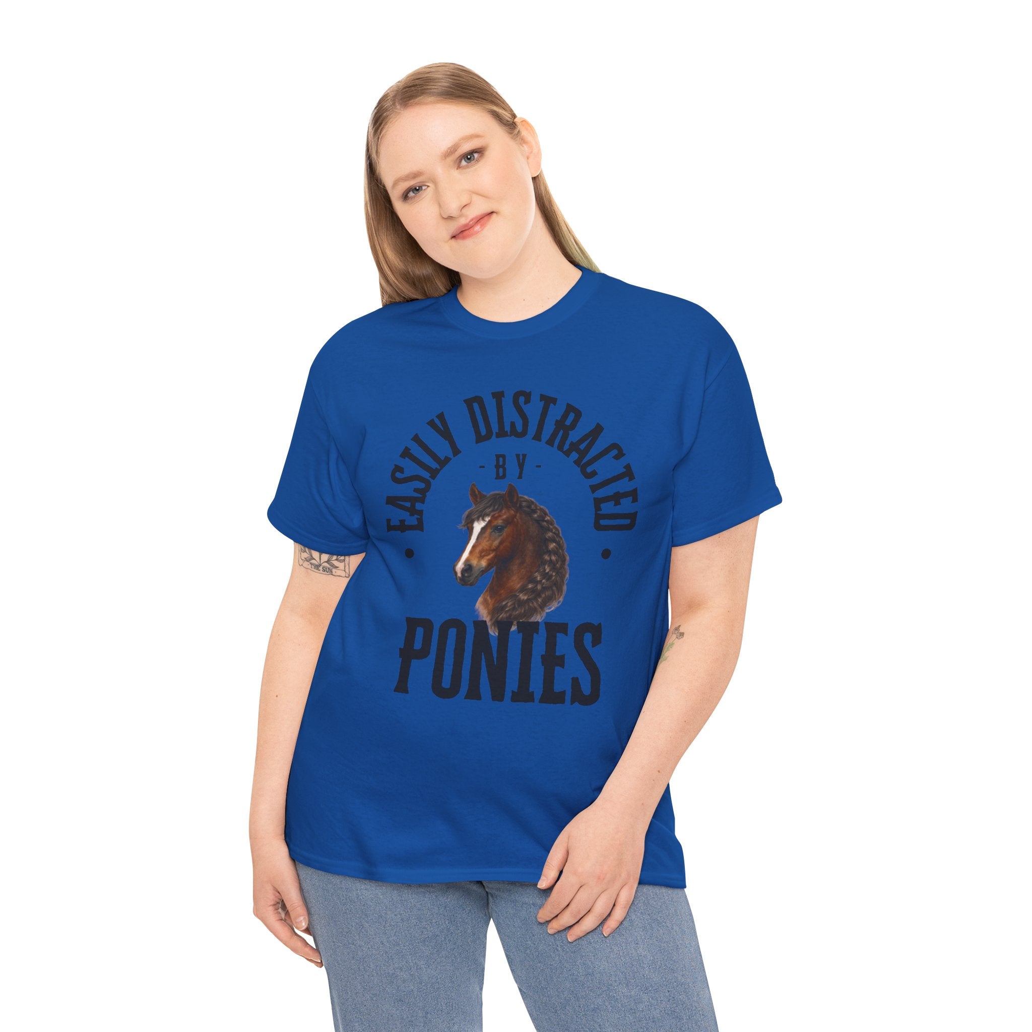 "Easily Distracted by Ponies" Equestrian T-Shirt | Funny Horse Lover Tee