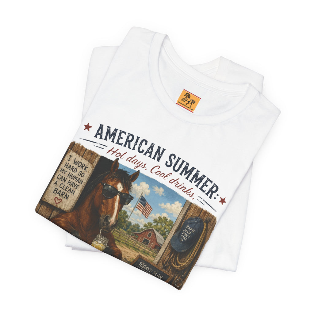 American Summer Horses T-Shirt | "Horses & Zero Rush" Vintage Farm Tee