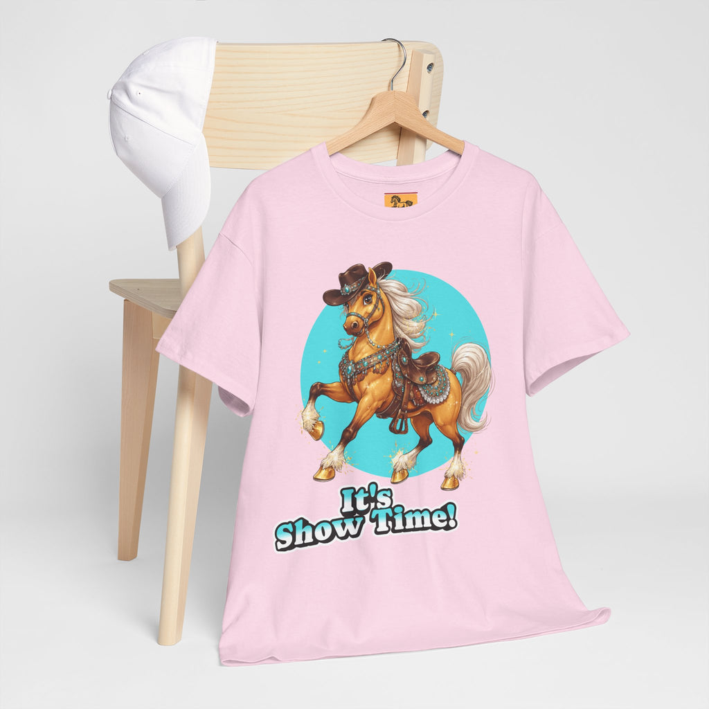 "It's Show Time!" Equestrian T-Shirt | Large Logo Horse Fun Graphic Tee