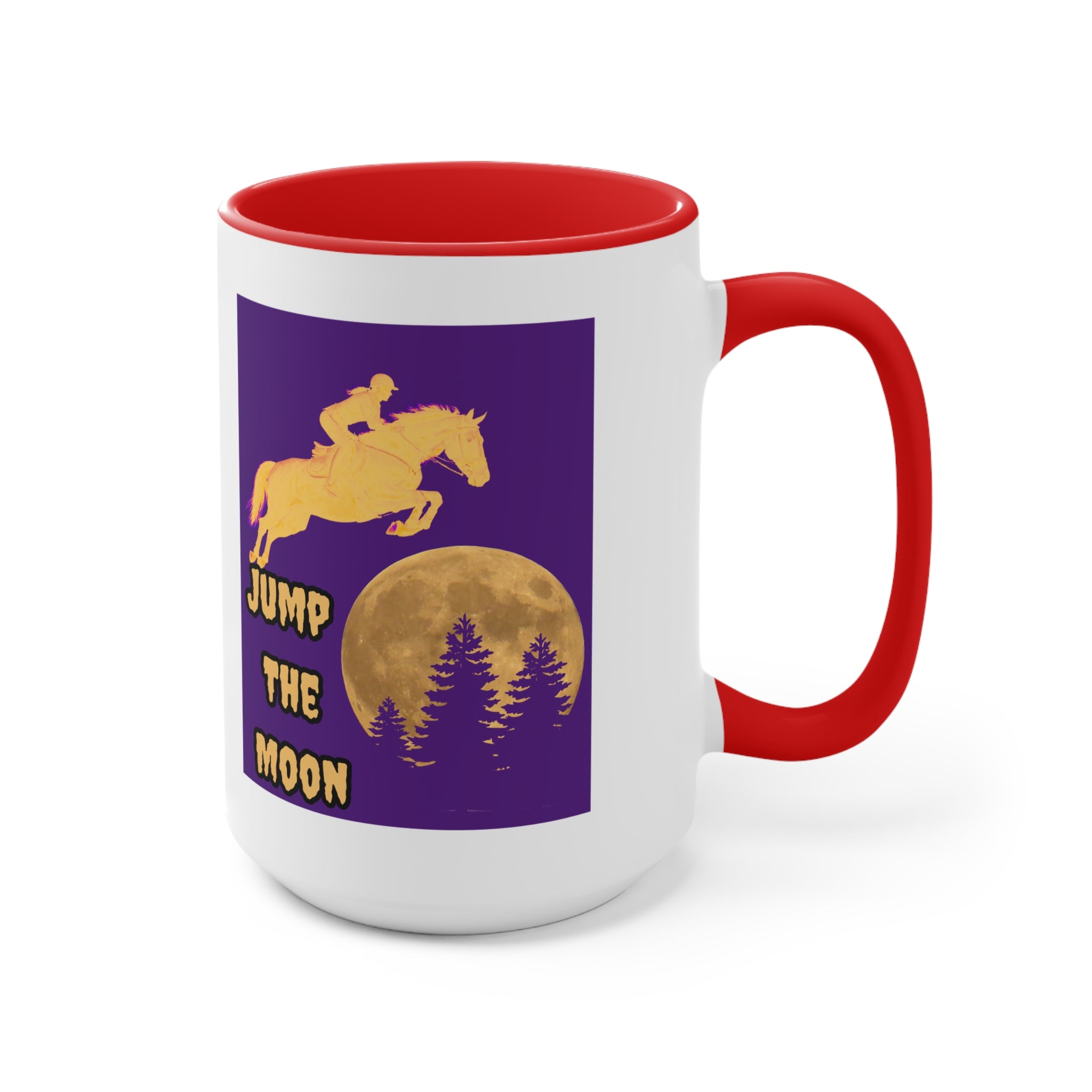 "Jump the Moon" Accent Mug — Equestrian Themed Mug